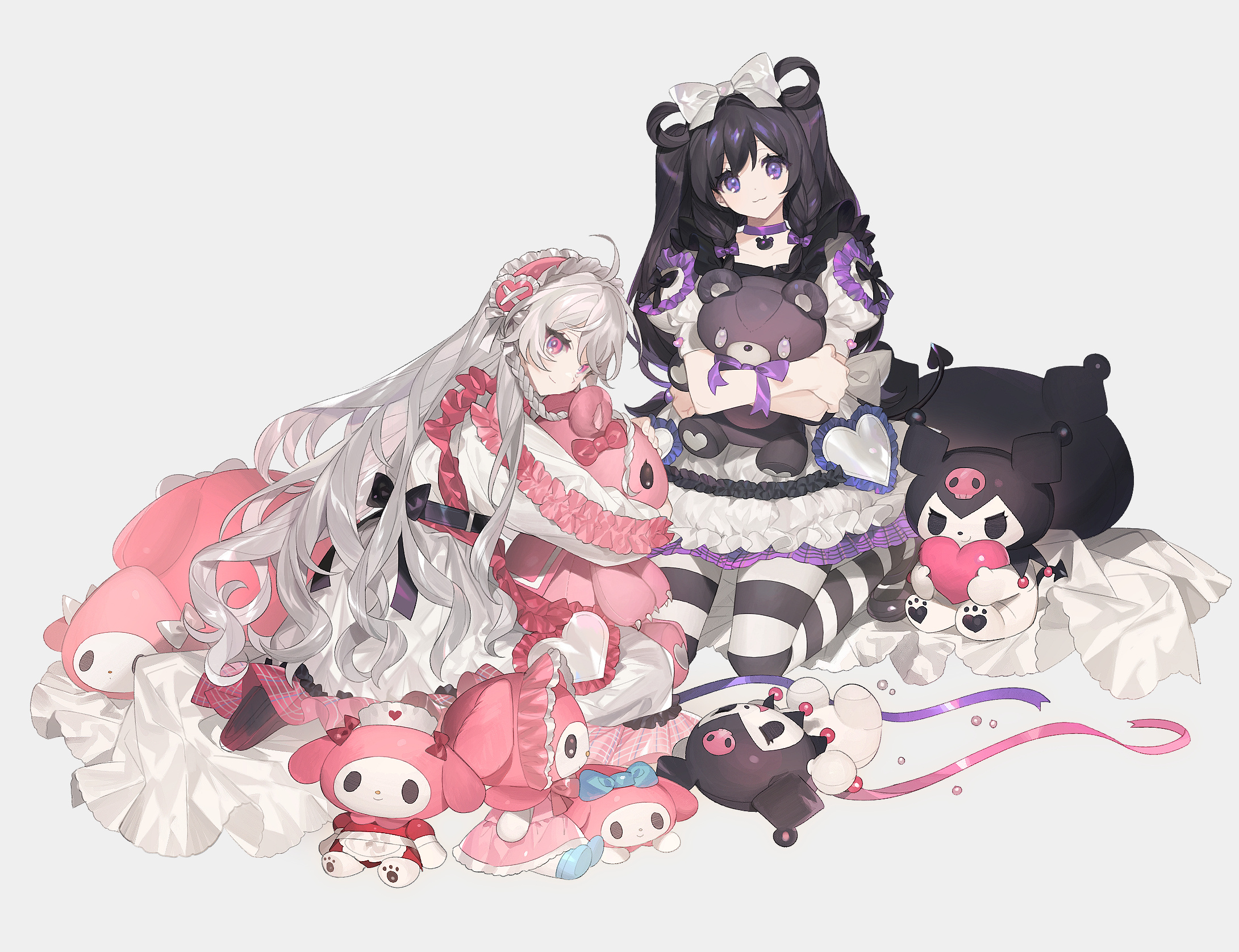 Kuromi, My Melody, Gothic lolita anime girl, Sweet lolita anime girl, HD Desktop wallpaper