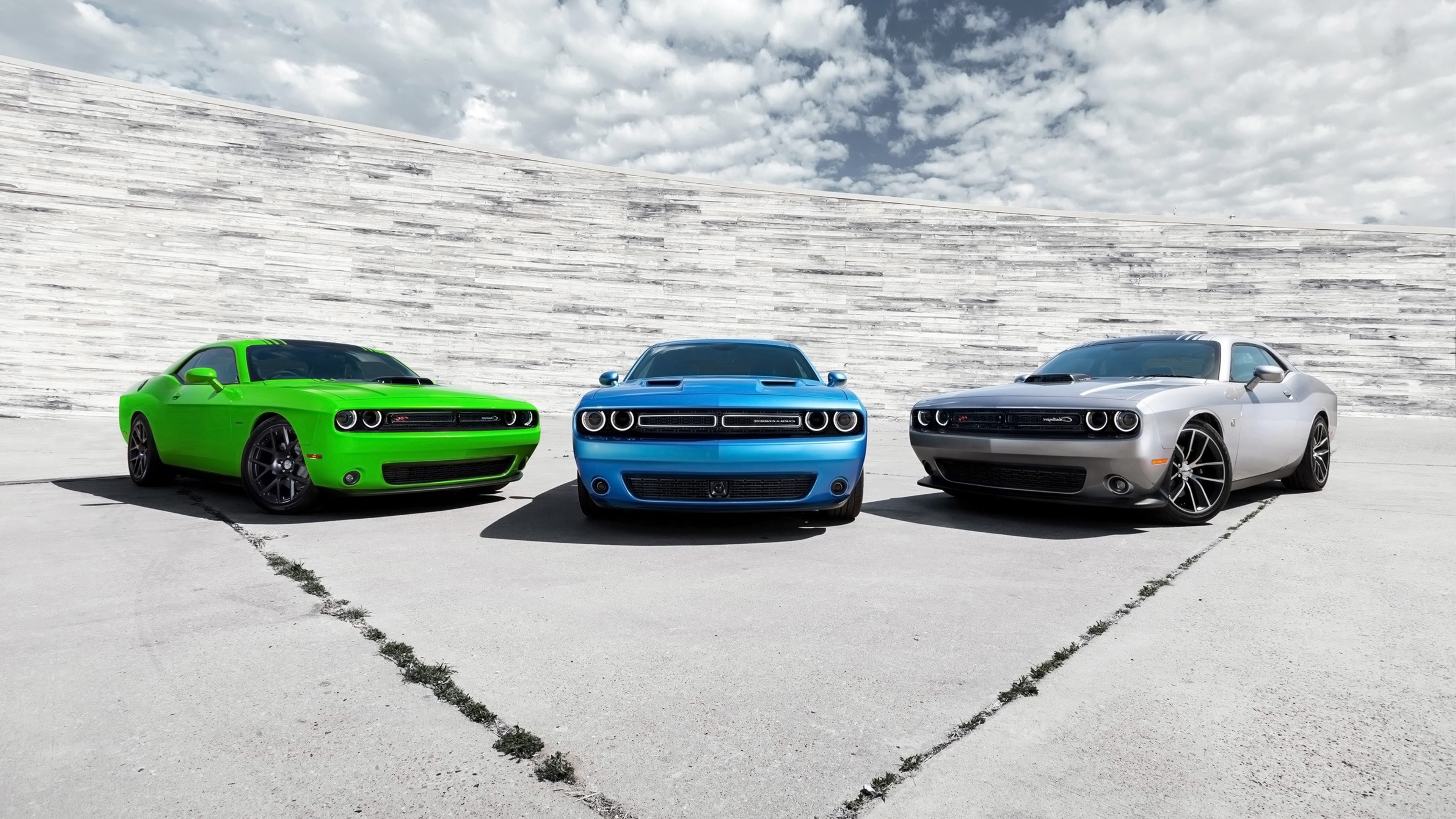 Challenger Trio, Dodge Wallpaper, 3840x2160 4K Desktop