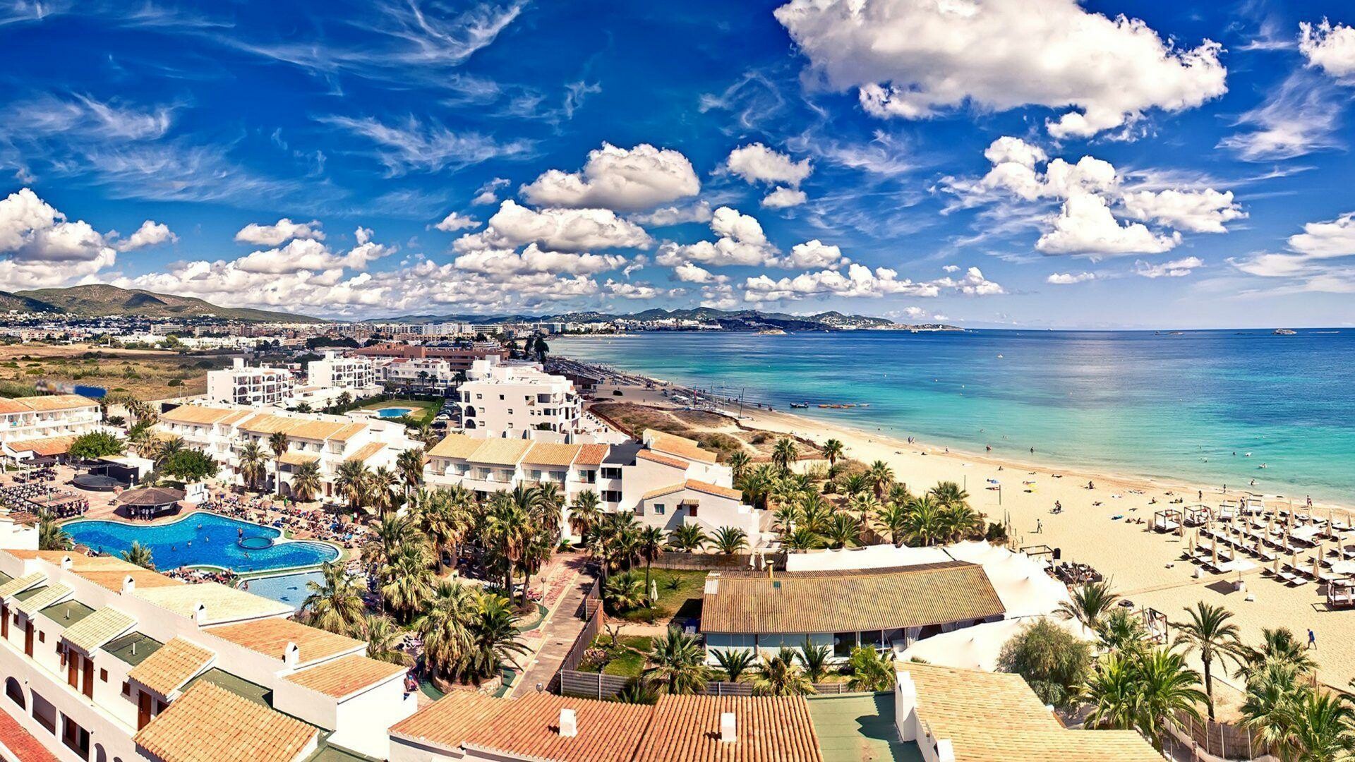 Playa d'en Bossa, Ibiza Wallpaper, 1920x1080 Full HD Desktop