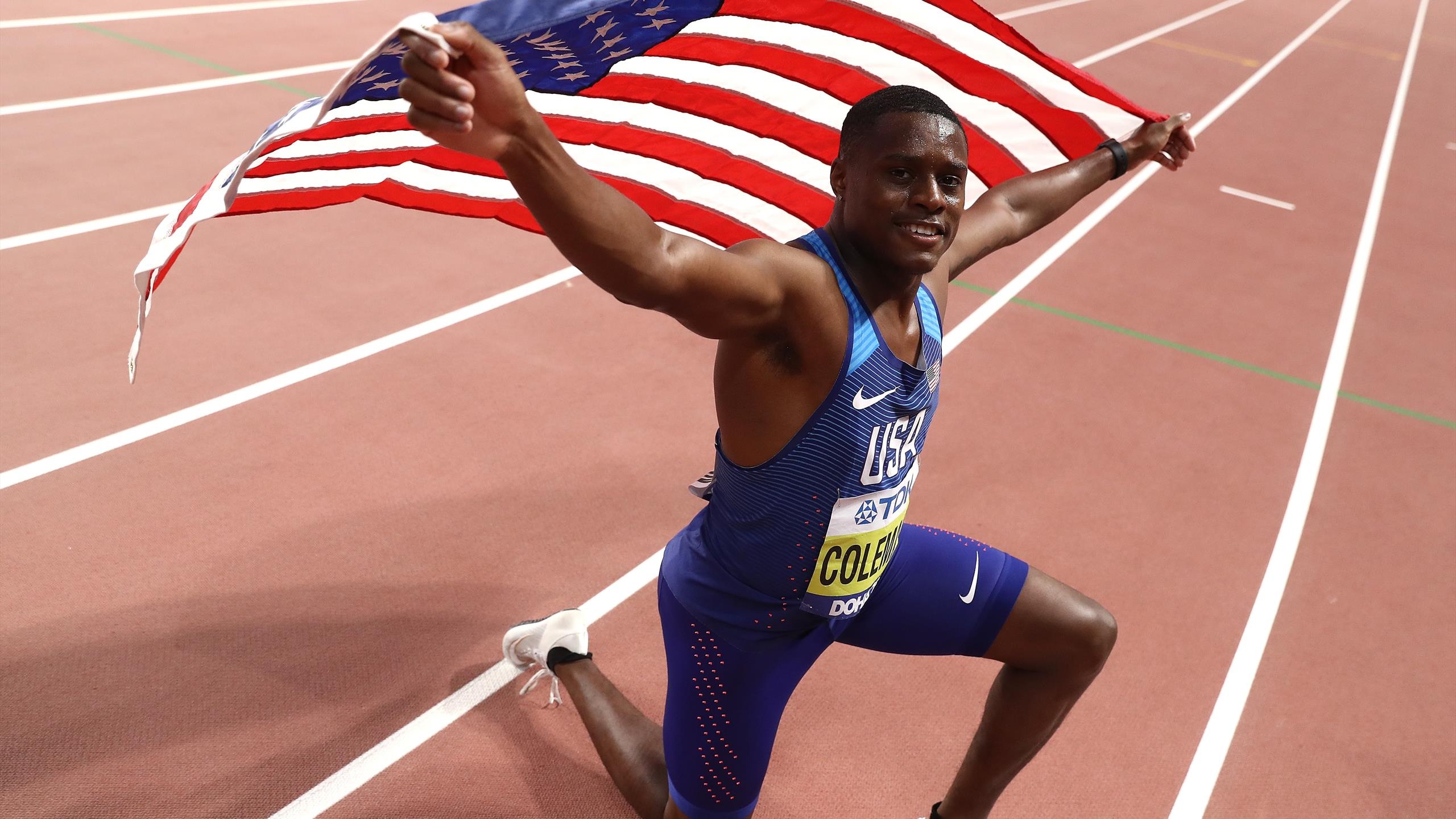 Christian Coleman, Return to the Millrose Games, New York, 2560x1440 HD Desktop