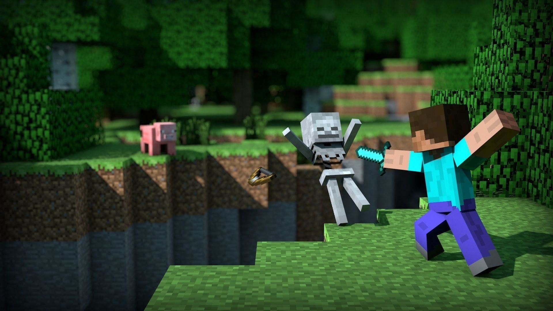 Herobrine gaming, Iconic Minecraft, Creepy presence, Mythical encounters, 1920x1080 Full HD Desktop