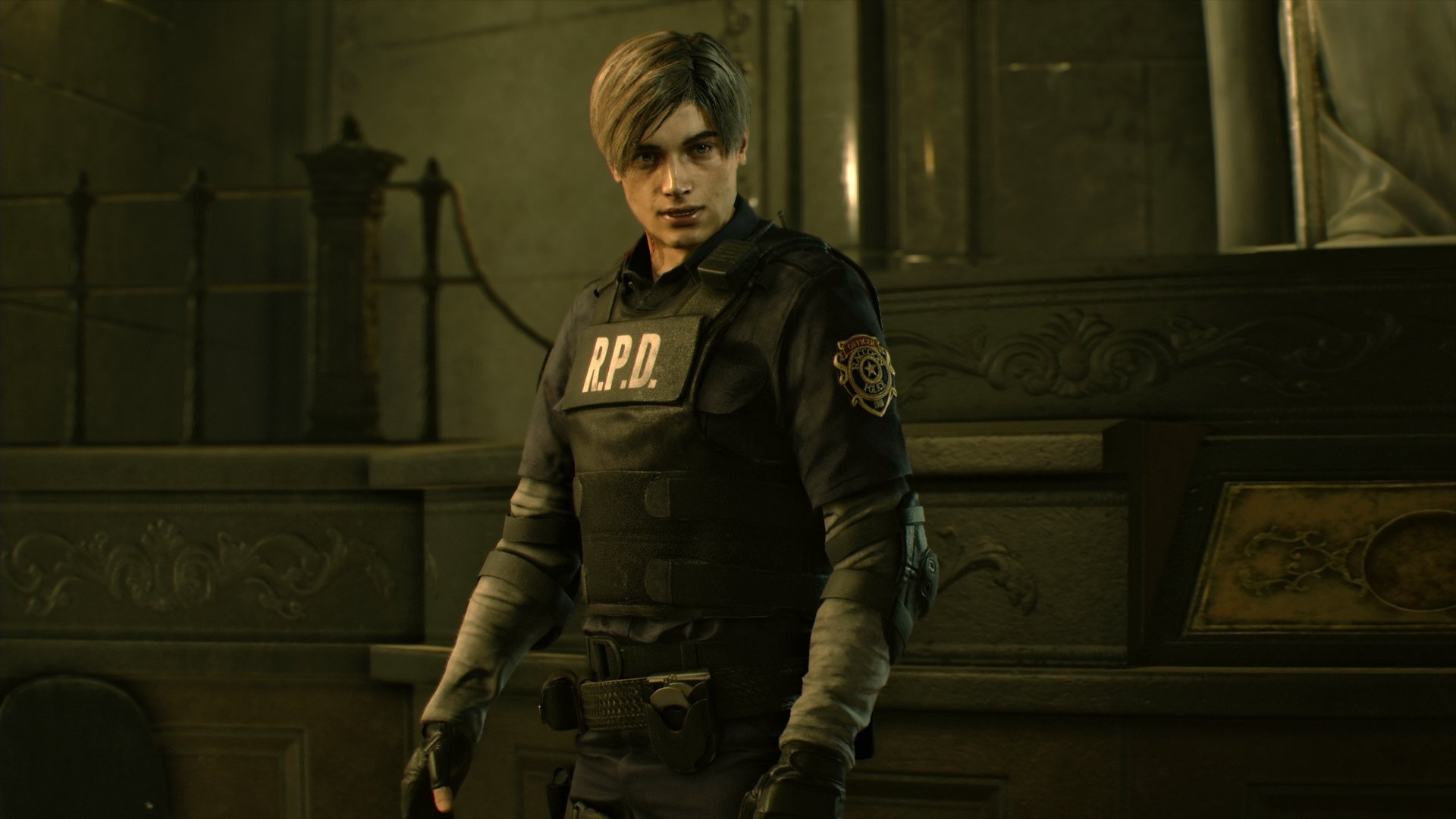 Leon S. Kennedy, Resident Evil 2, RPD, Leon S. Kennedy, 1920x1080 Full HD Desktop
