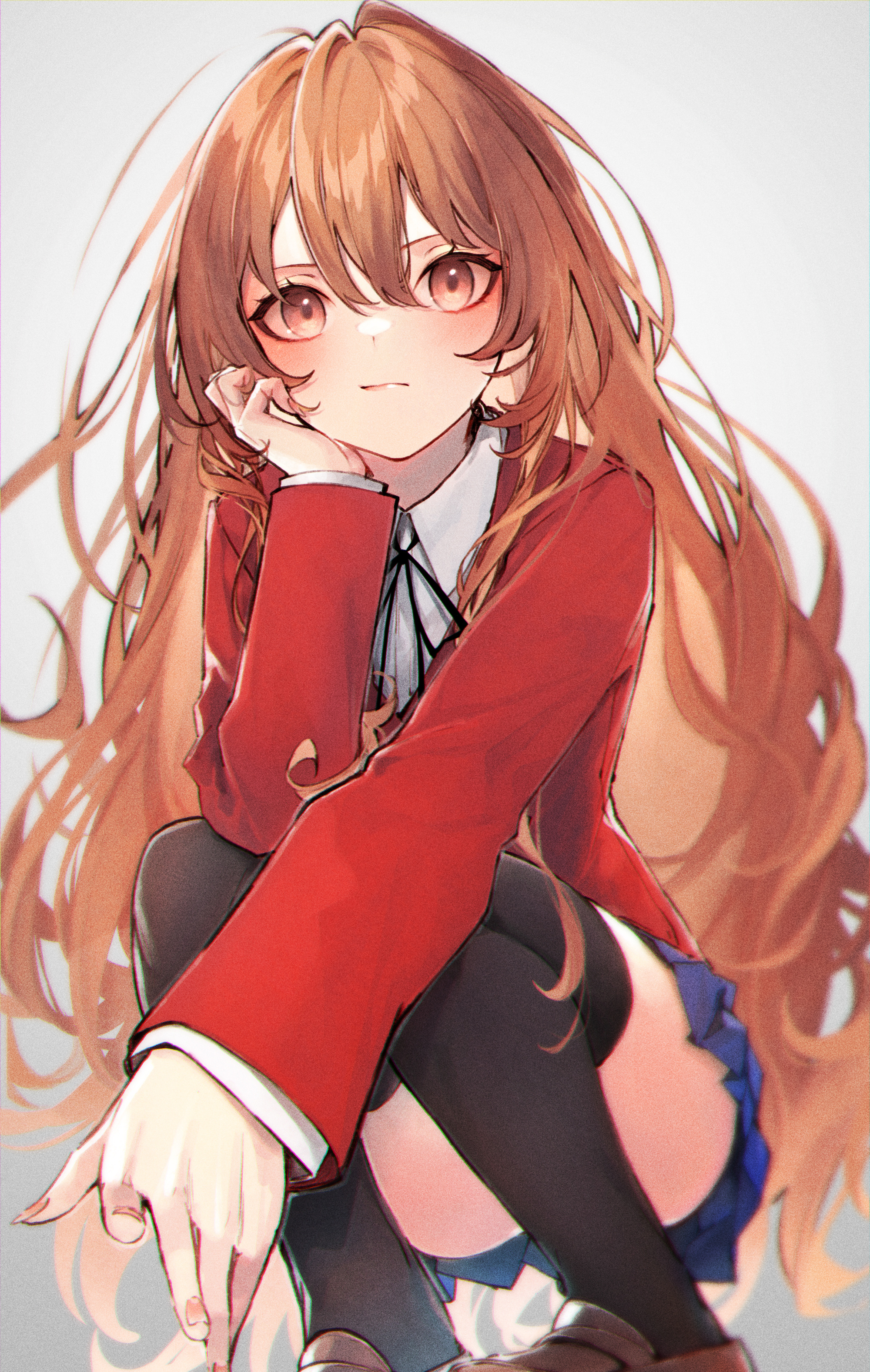 Toradora!, Brunette anime girls, Blushing school uniform, Looking at viewer, 2000x3160 HD Phone