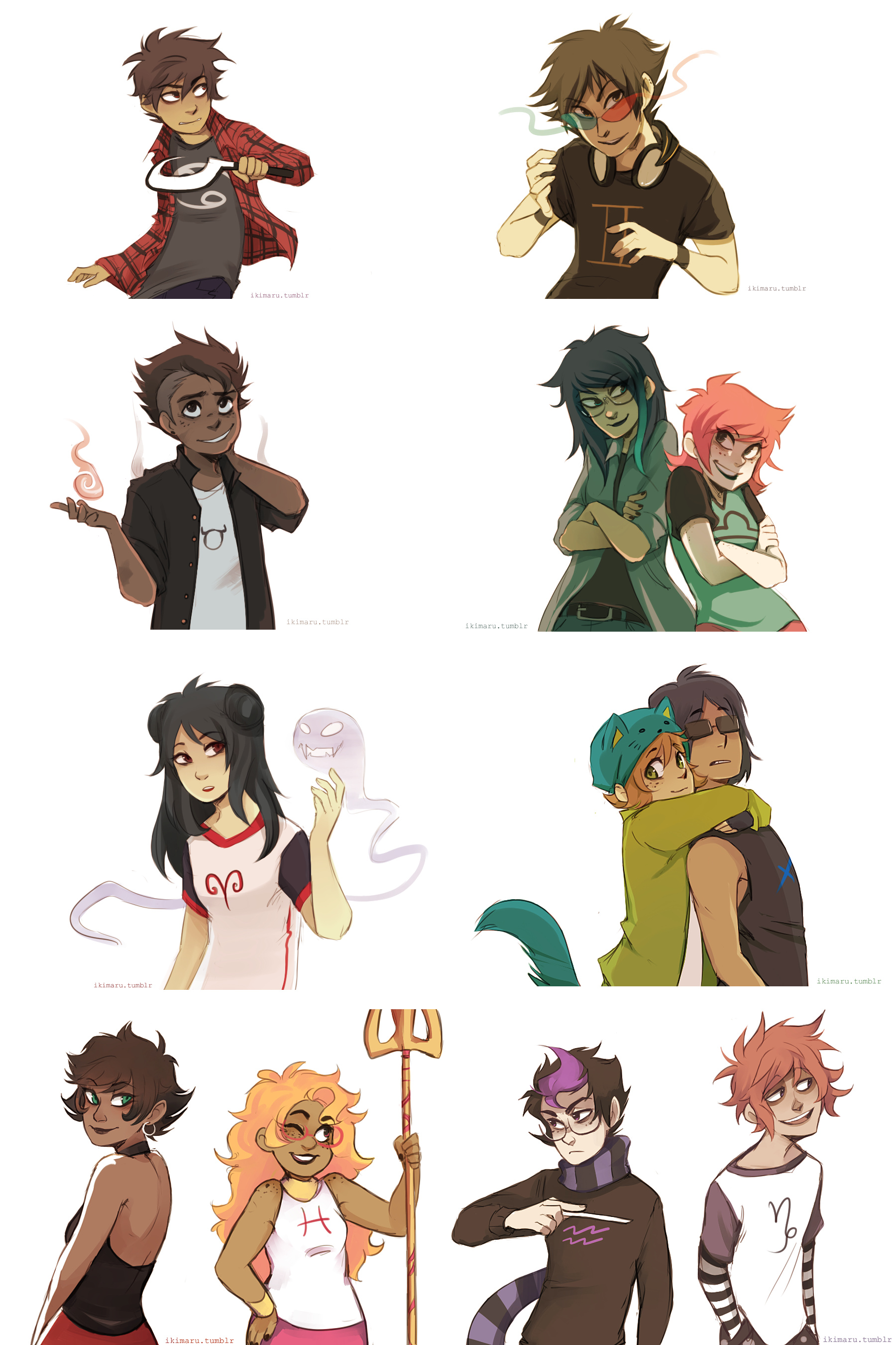 Humanstuck beta trolls, Artistic portrayal, DeviantArt creation, Unique character designs, 1800x2700 HD Phone