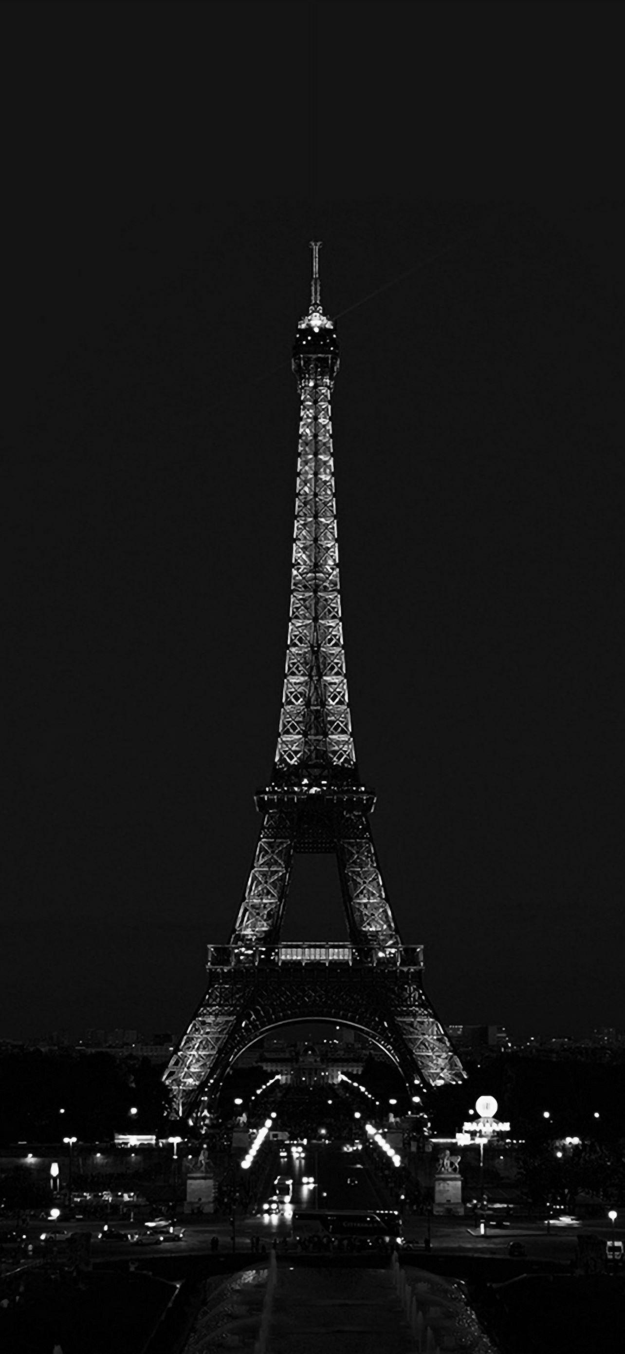 Paris at night, Dark cityscape, Eiffel Tower view, Captivating beauty, 1290x2780 HD Phone