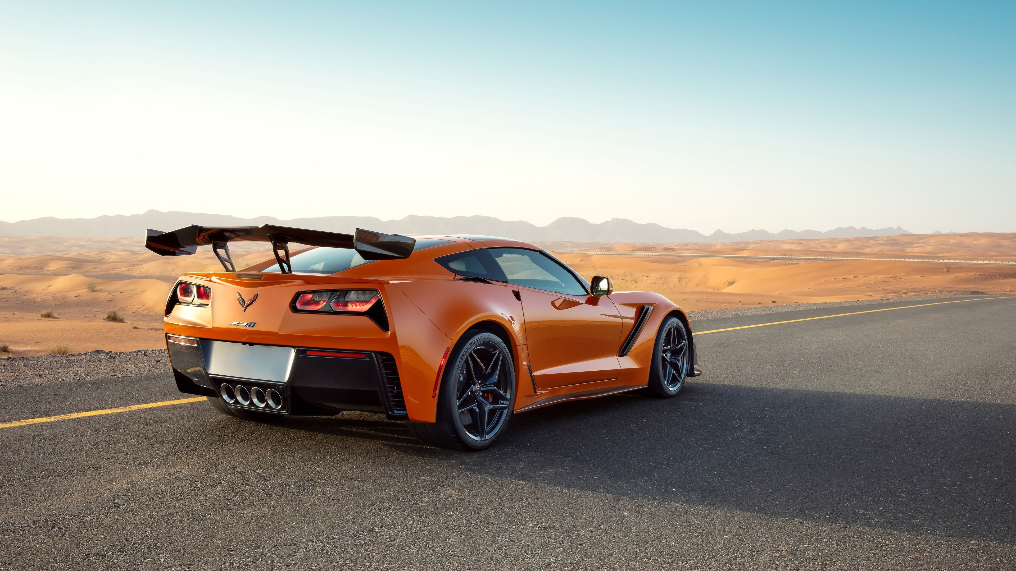2018 ZR1 Rear View, Corvette Wallpaper, 3840x2160 4K Desktop