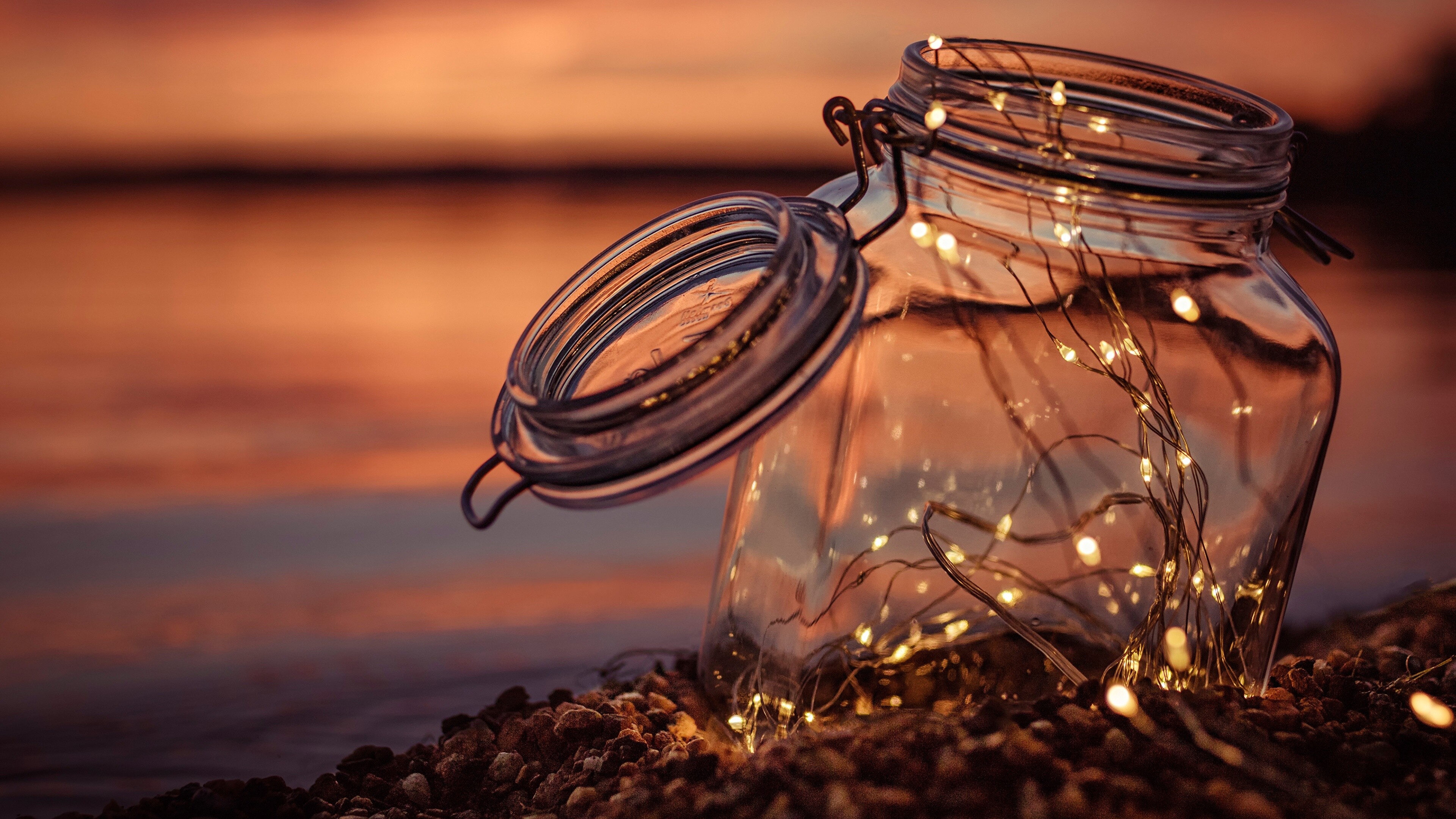 Gold lights, Fairy lights wallpapers, Magical ambiance, Enchanting glow, 3840x2160 4K Desktop