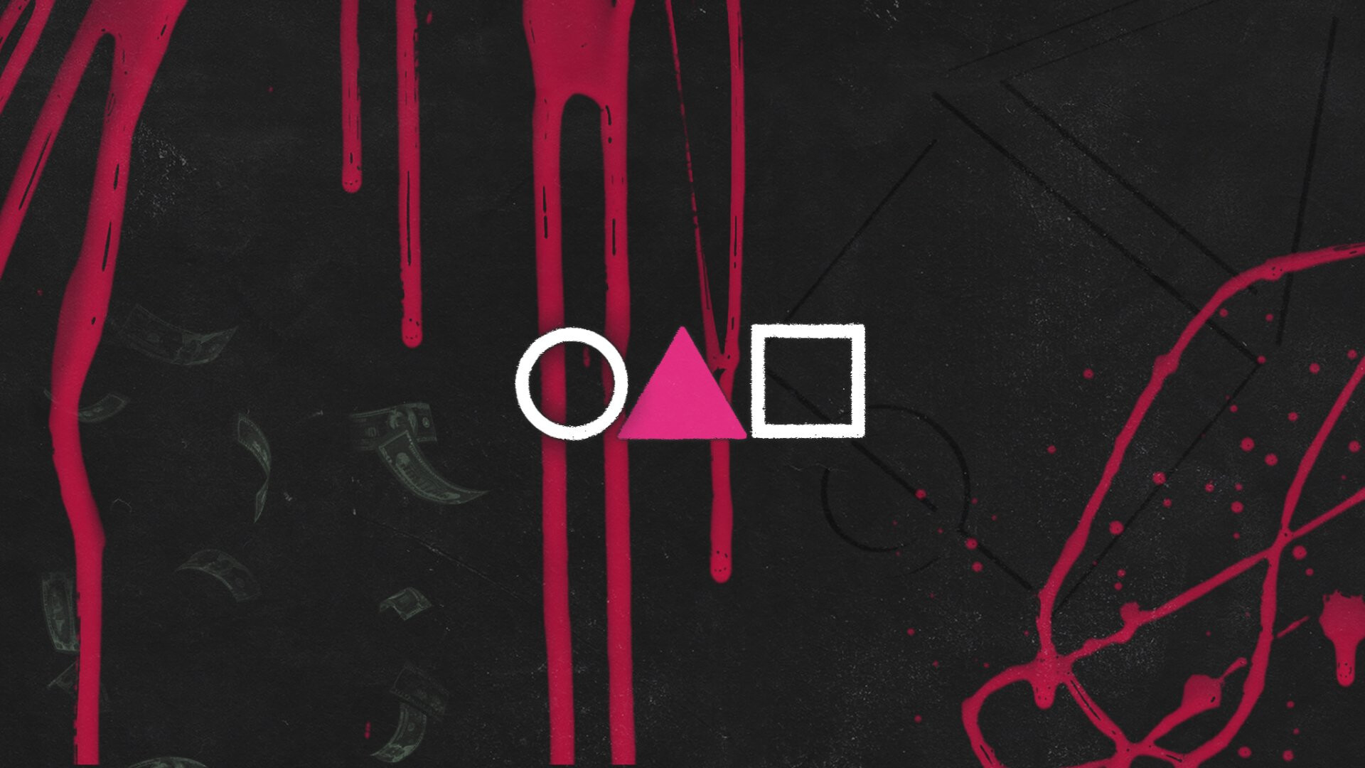 Minimalist Squid Game art, Subtle design, Striking graphics, Stylish depiction, 1920x1080 Full HD Desktop