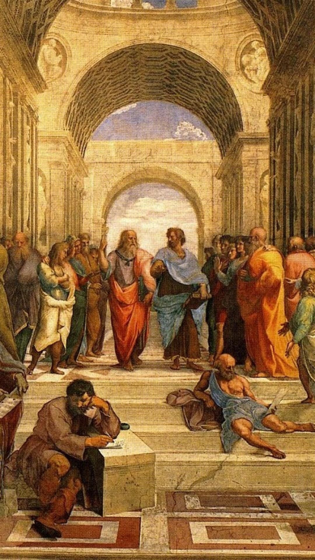 Plato, The School of Athens, Top free wallpapers, 1080x1920 Full HD Phone