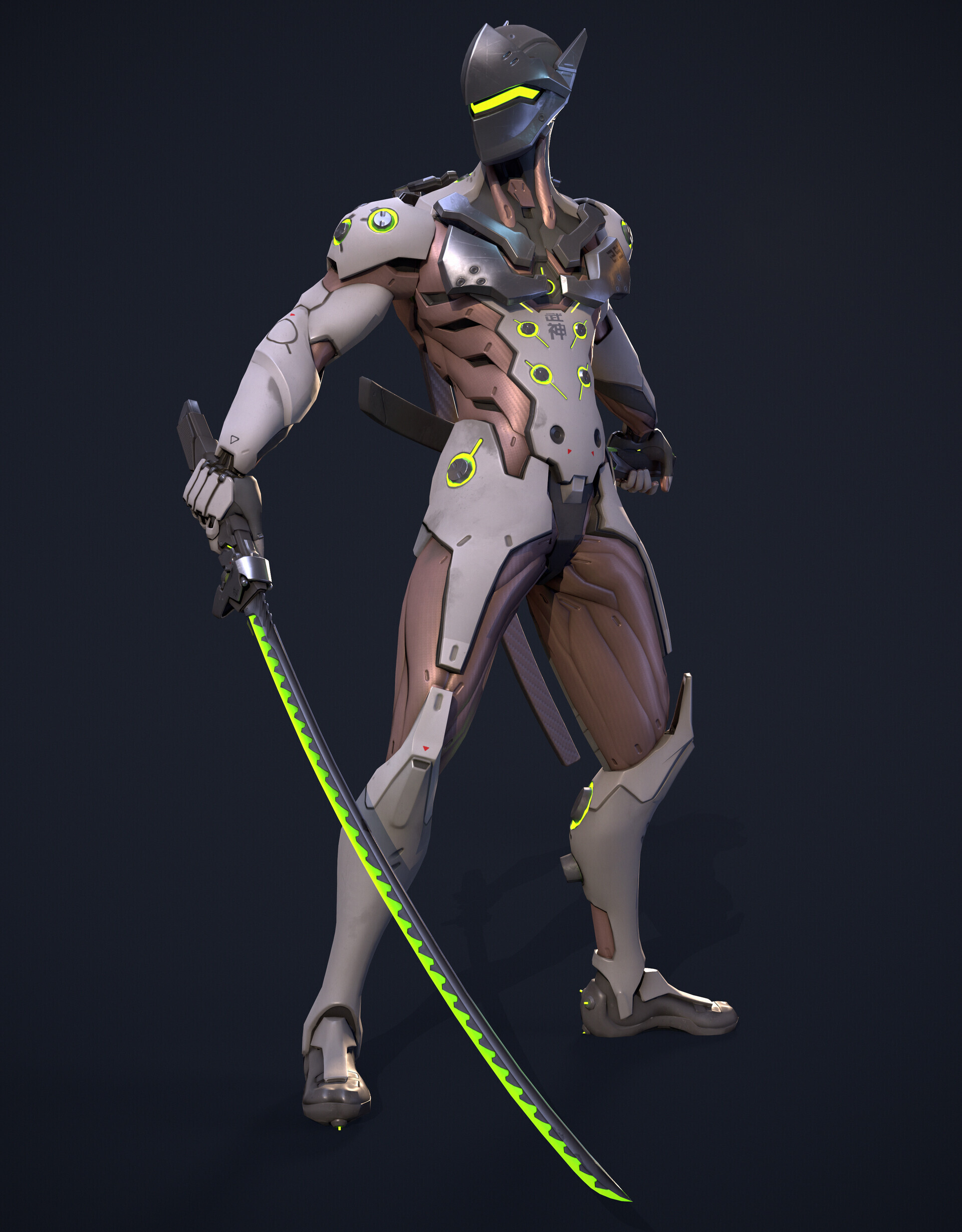 Genji fan art, Creative artwork, Skilled artist, 1920x2460 HD Phone
