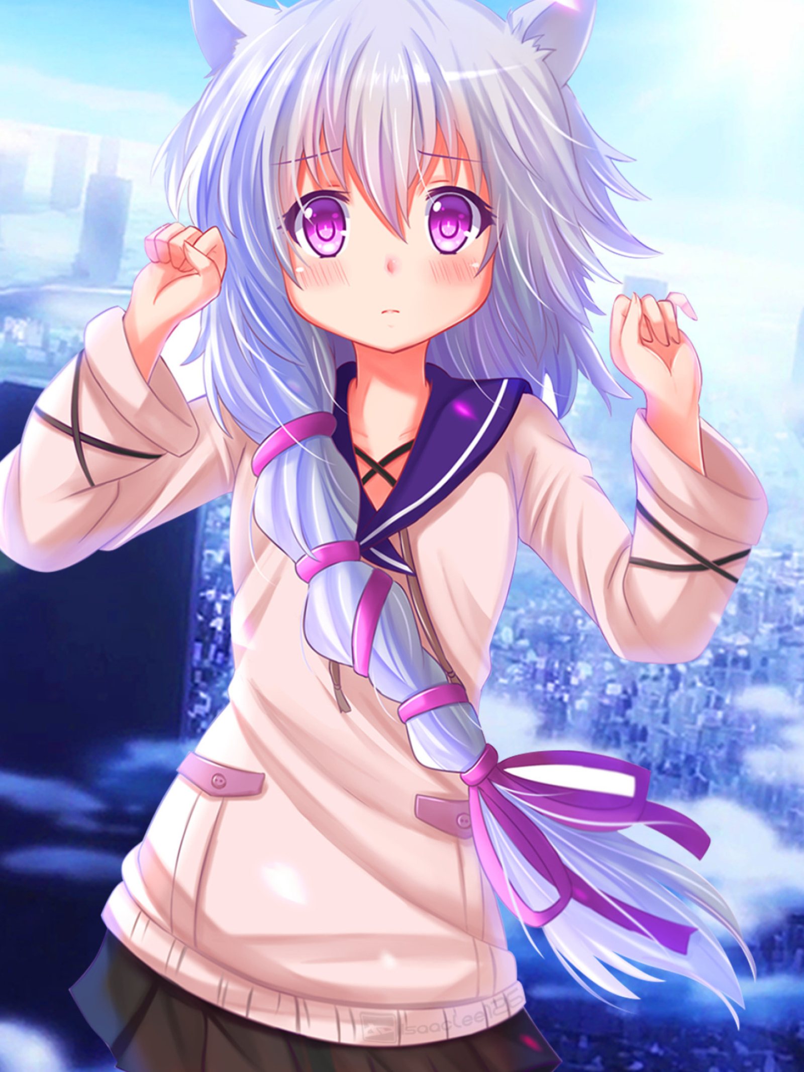 Black Bullet anime, Midori Shouma's character, Wallpaper design, Michelle's art, 1600x2140 HD Phone