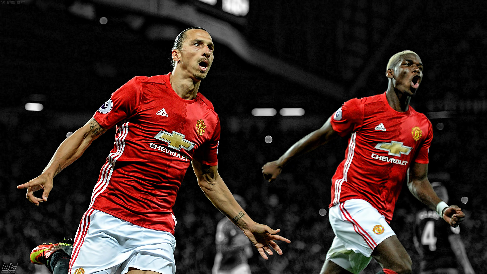 Zlatan Ibrahimovic and Paul Pogba, Manchester United Wallpaper, 1920x1080 Full HD Desktop