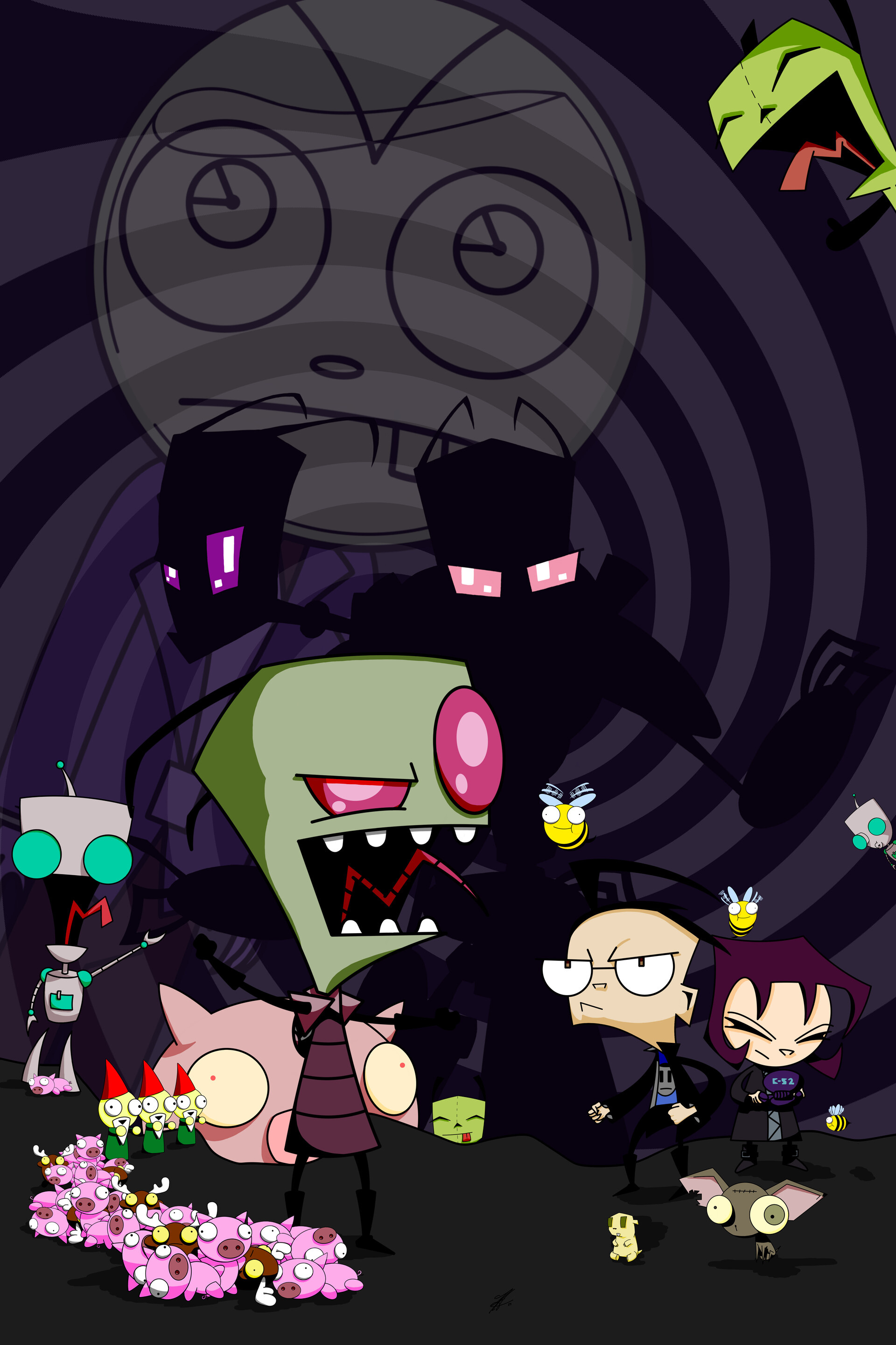 Invader ZIM, Nostalgic throwback, Animated poster, Artstation, 1920x2880 HD Phone