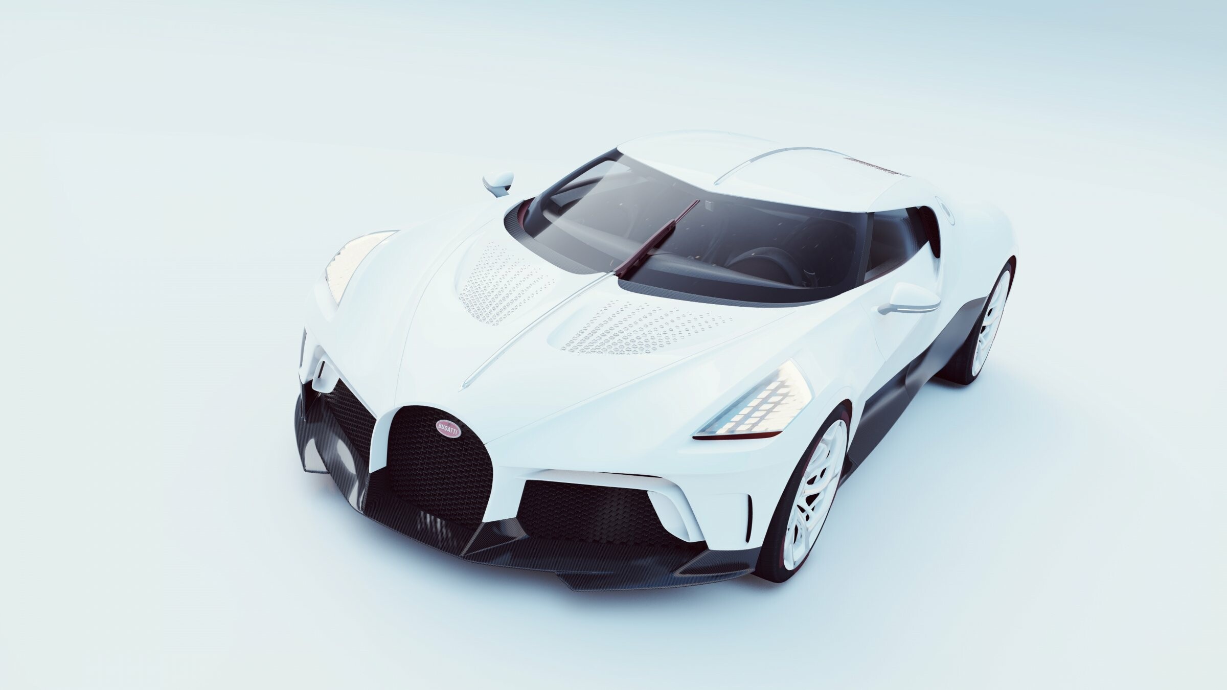 Bugatti La Voiture Noire, Stunning 3D model, Automotive artistry, Exquisite attention to detail, 2400x1350 HD Desktop