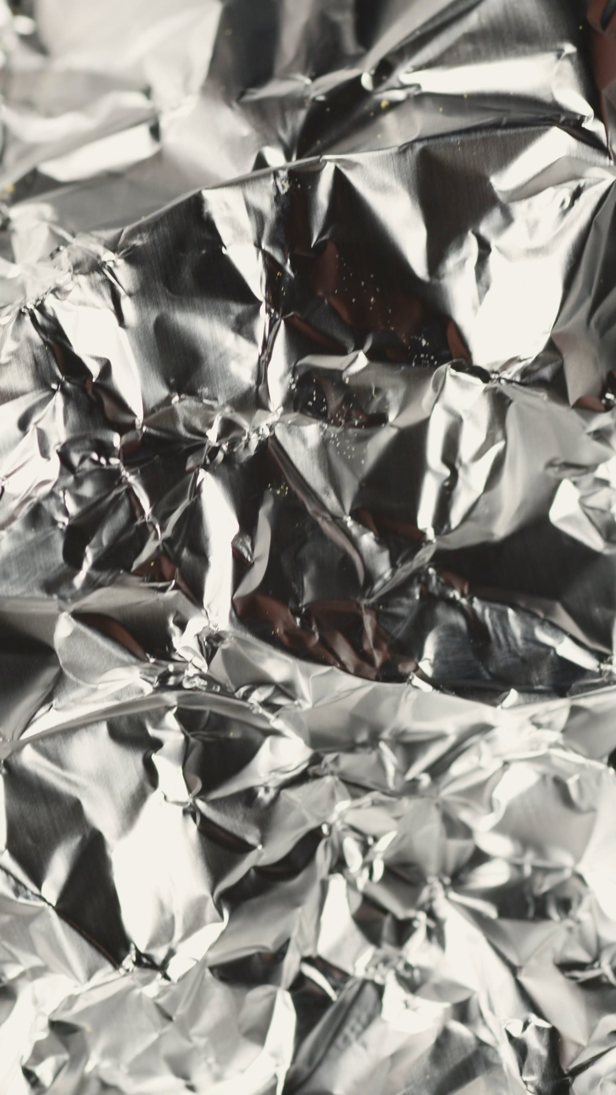 Crumpled aluminum foil, Free stock video, Aluminum foil, Textured background, 2160x3840 4K Phone