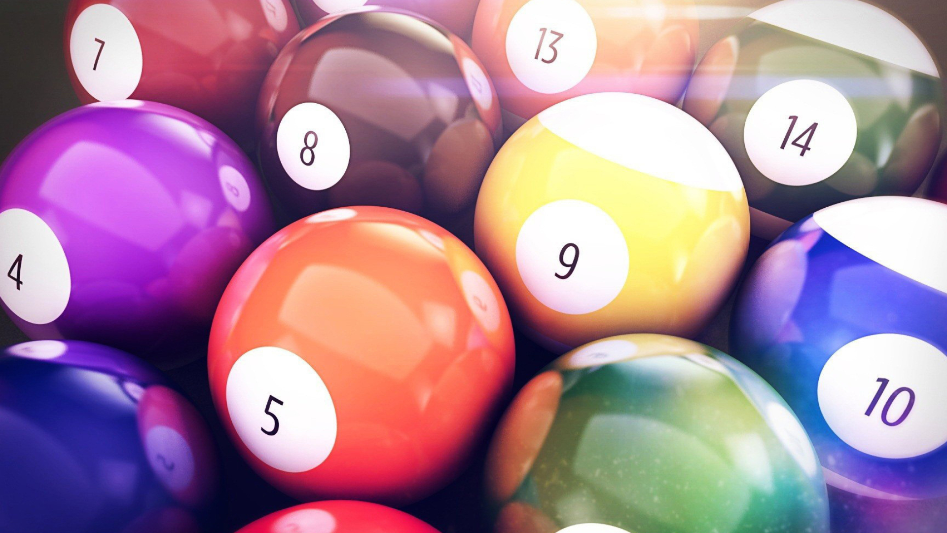 Billiards Sports, Billiard balls, 3D wallpapers, Striking visuals, 1920x1080 Full HD Desktop