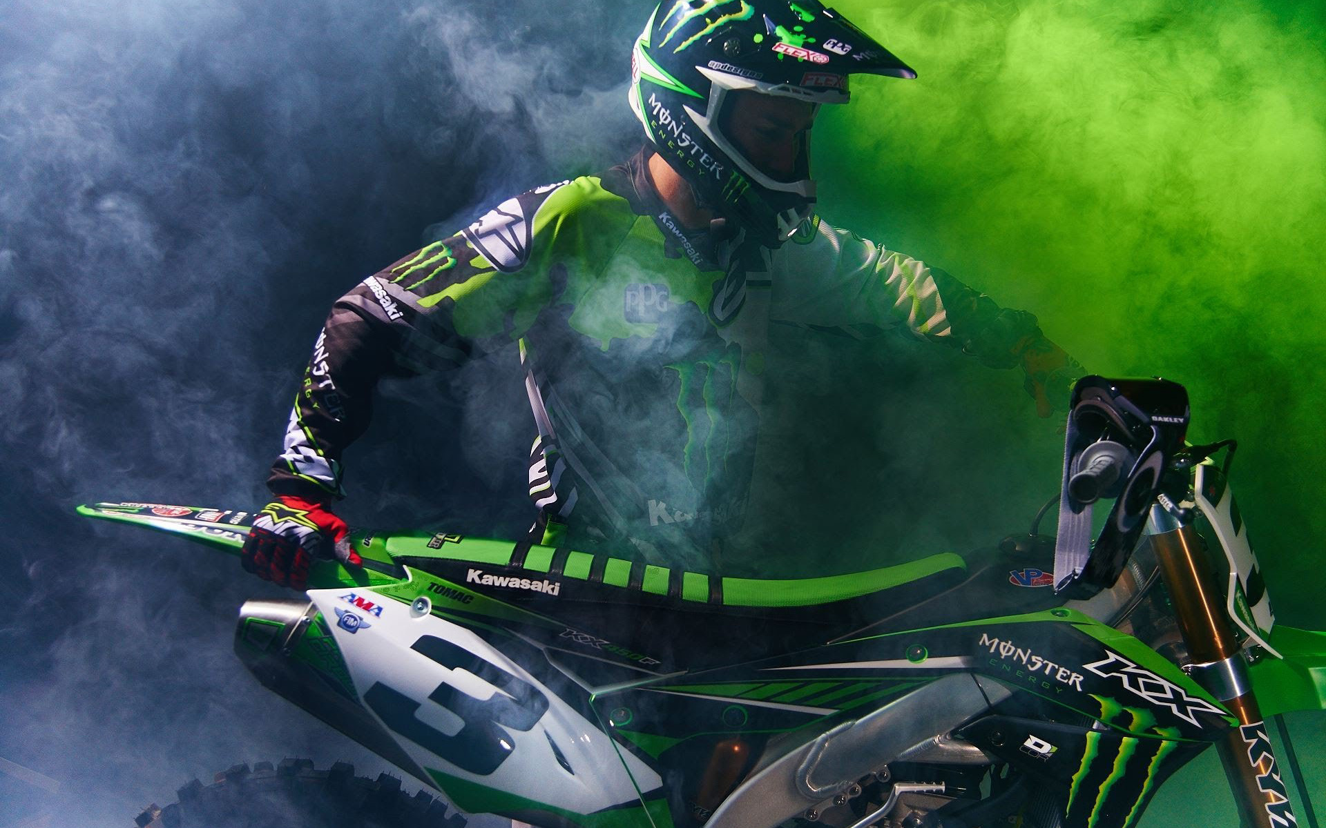 Kawasaki KX450, Eli Tomac rider, 1920x1200 HD Desktop