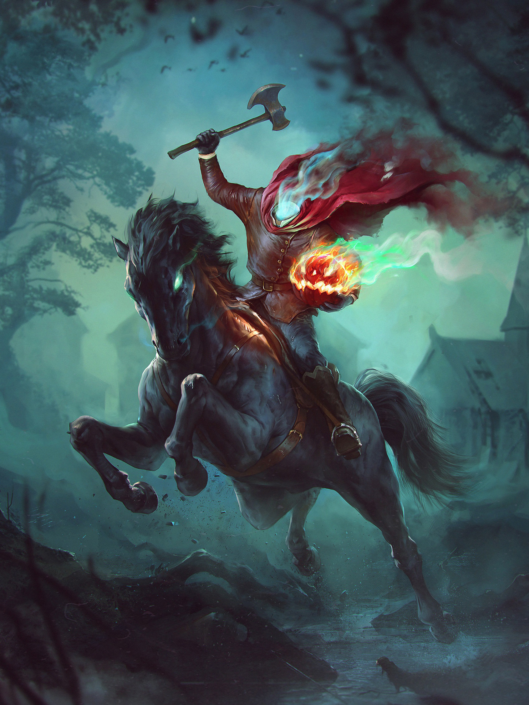 Artwork, Headless Horseman Wallpaper, 1700x2260 HD Phone