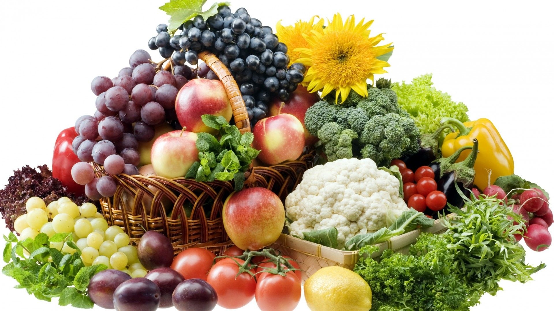 Fruits and veggies, Fresh fruits and vegetables, Vibrant wallpaper, Nature's bounty, 1920x1080 Full HD Desktop