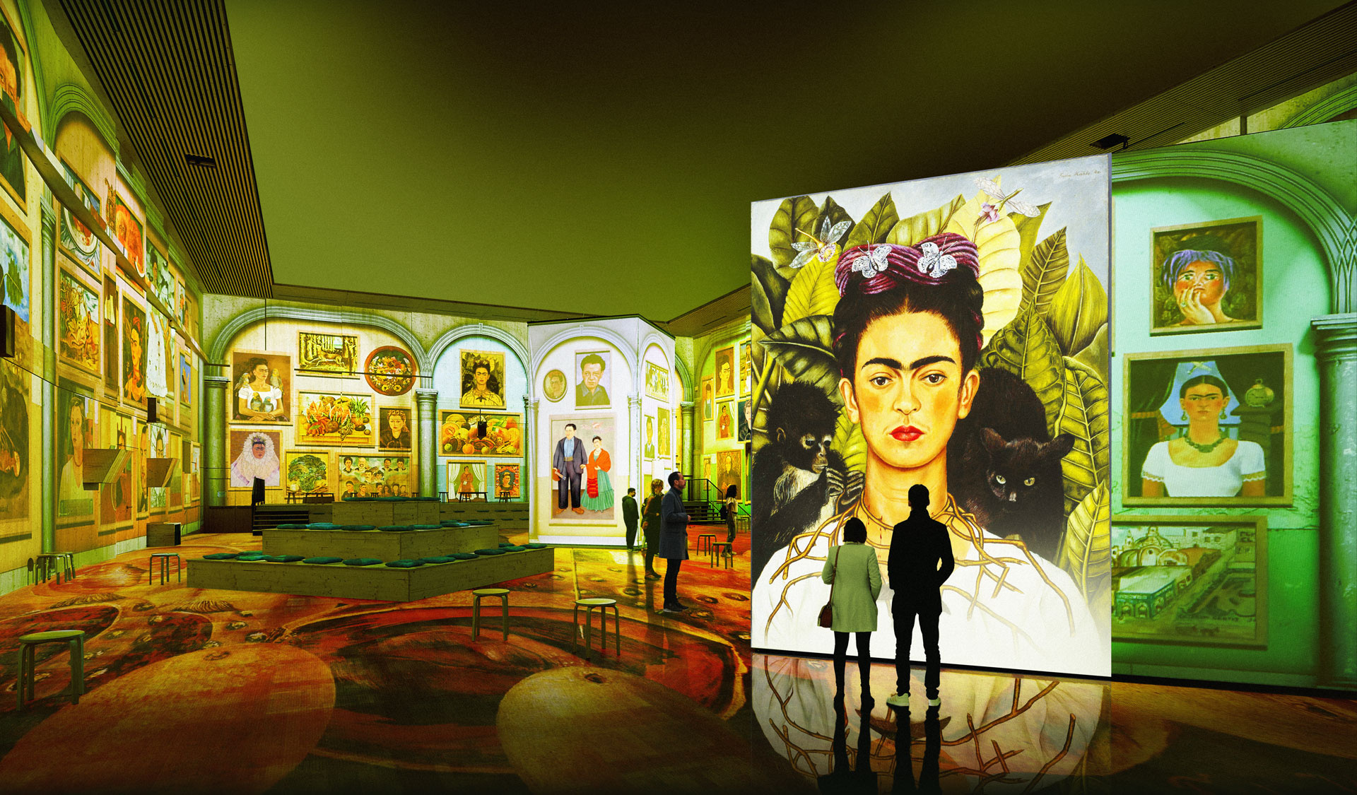 Immersive experience, Viva Frida Kahlo, Joyful celebration, Munich event, 1920x1130 HD Desktop