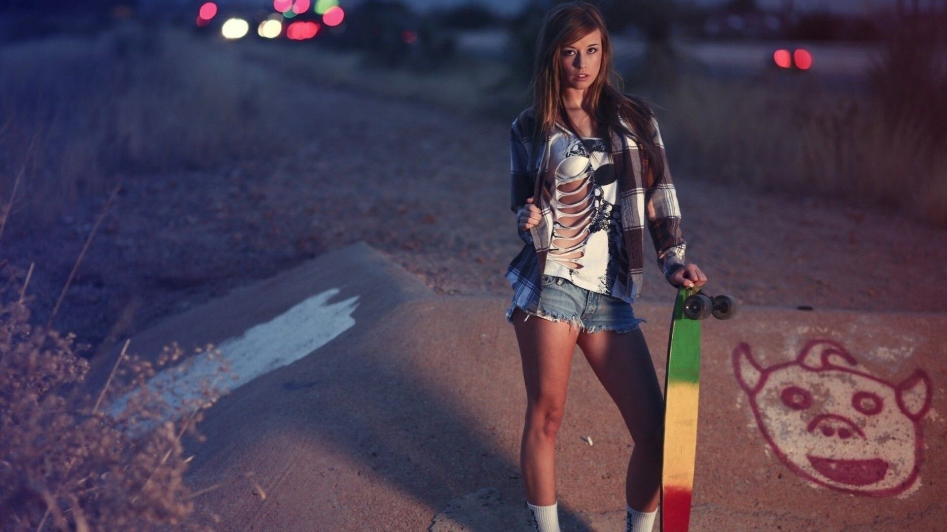 Skater girl, HD backgrounds, Skateboarding fashion, Urban street style, 1920x1080 Full HD Desktop