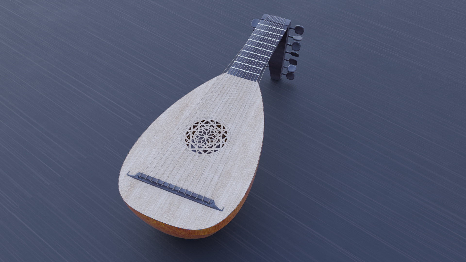 Lute 3D model, Alexis Brusl portfolio, Stunning design, Virtual artwork, 1920x1080 Full HD Desktop