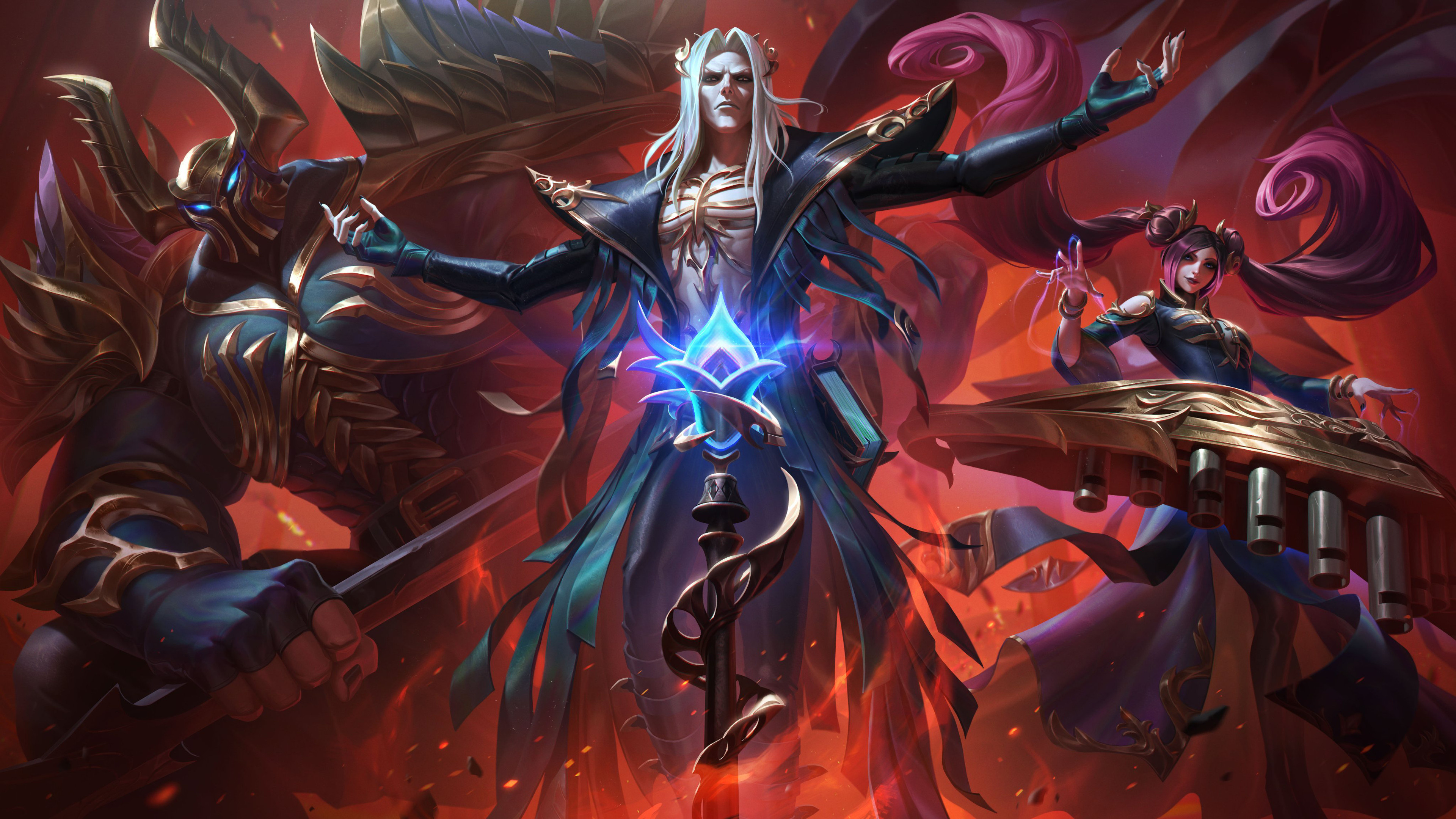 Karthus, League of Legends, Pentakill band, Mordekaiser, Sona, 3840x2160 4K Desktop