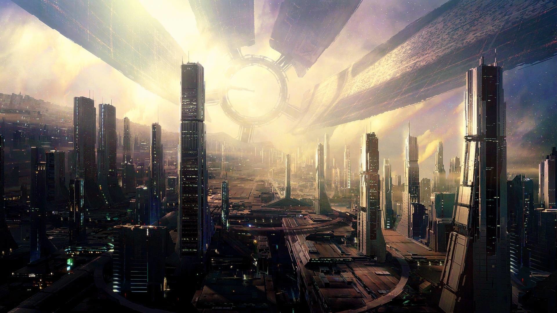 Futuristic city skyline, Travels, Wallpaper by John Mercado, 1920x1080 Full HD Desktop