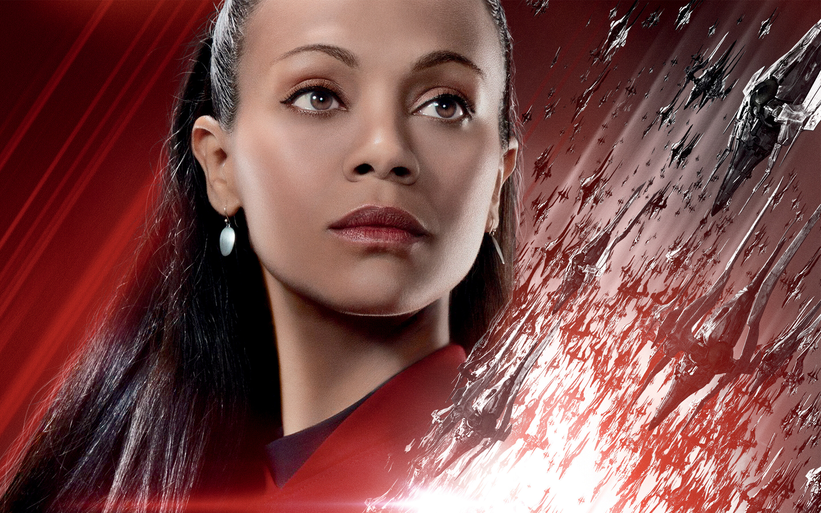 Zoe Saldana, Star Trek franchise, Sci-fi adventure, Space-themed wallpapers, 2880x1800 HD Desktop