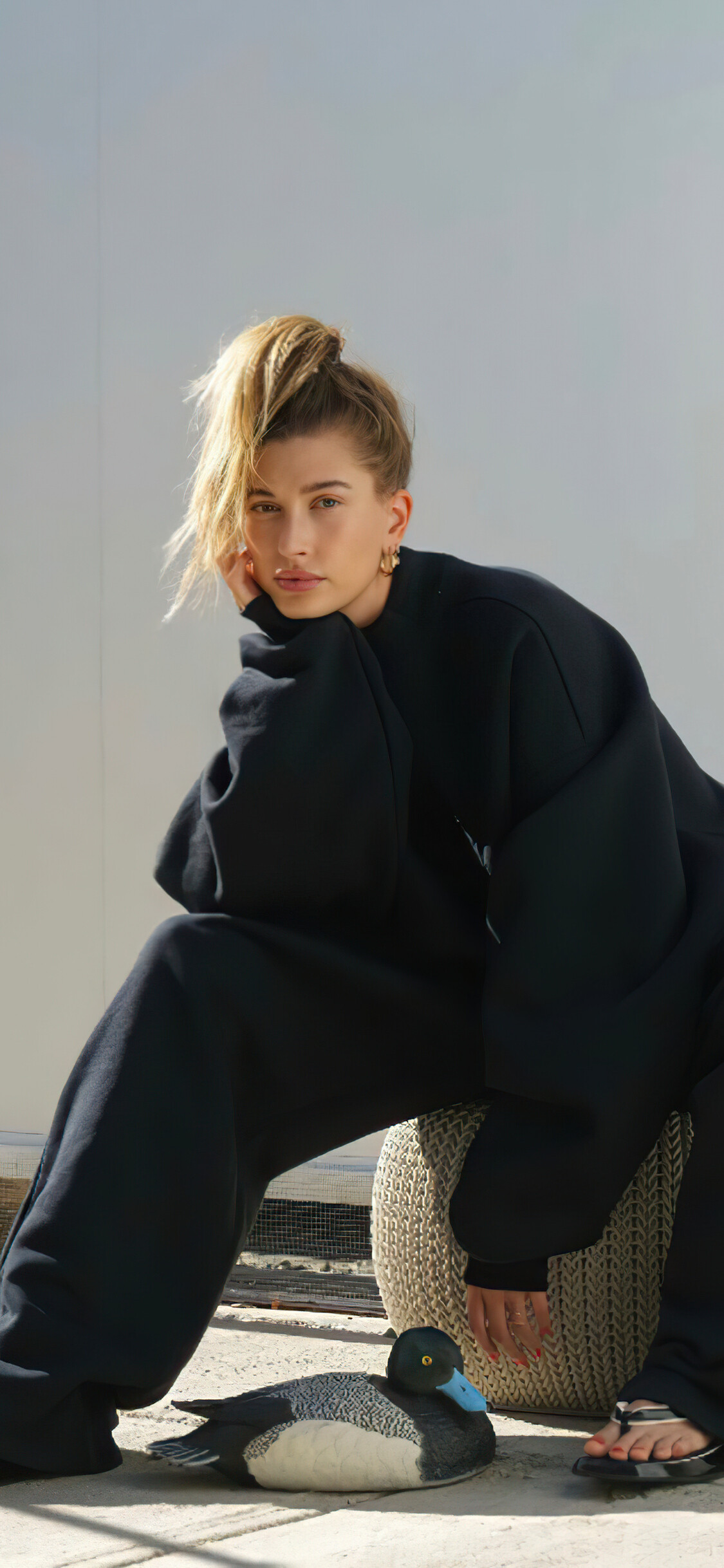 Hailey Bieber style, Pop magazine photoshoot, 4K iPhone wallpaper, Celebrity fashion, 1130x2440 HD Phone