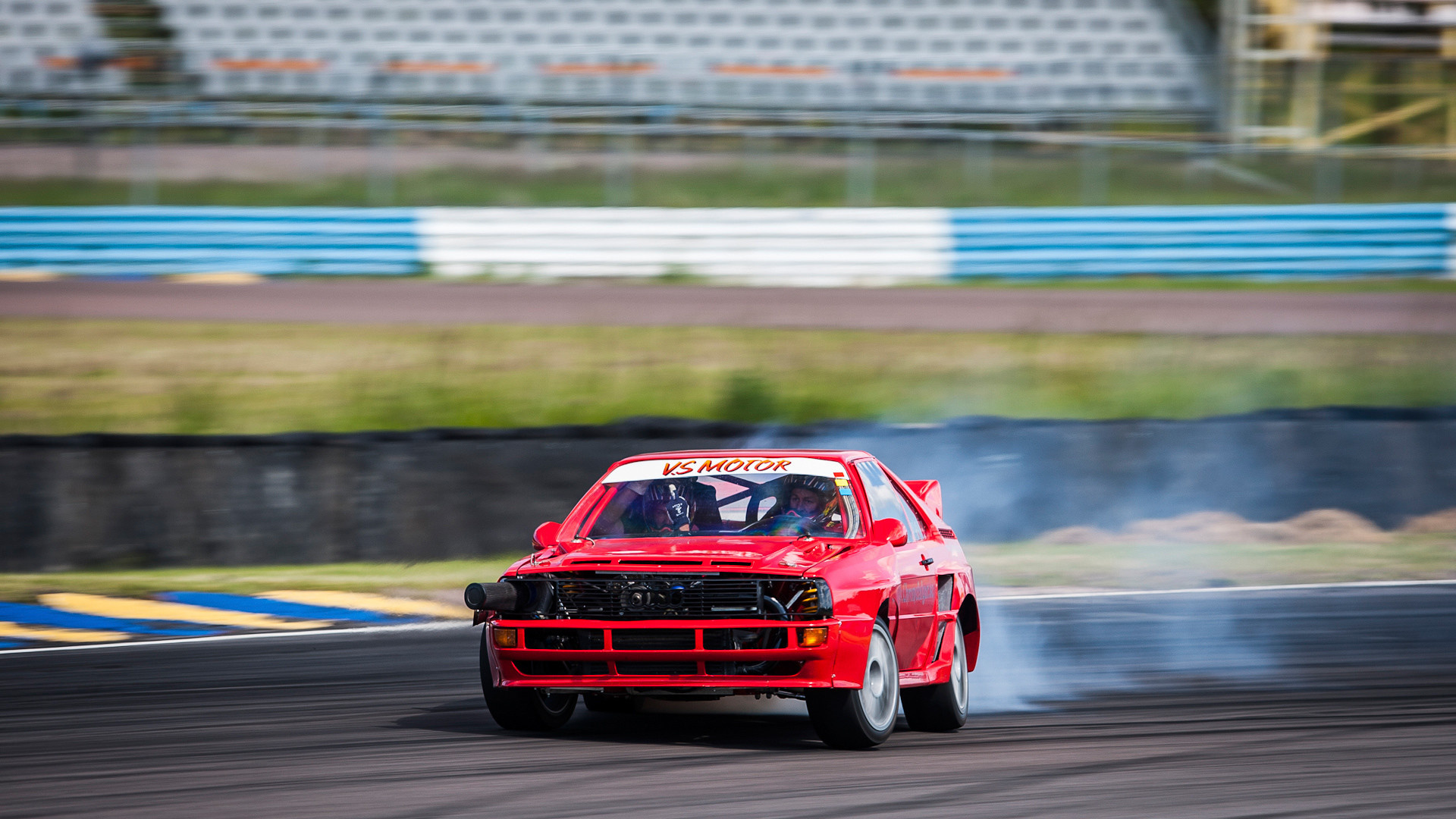VS Motor Audi Quattro, VS MOTOR, race track tire smoke, Full HD Desktop wallpaper