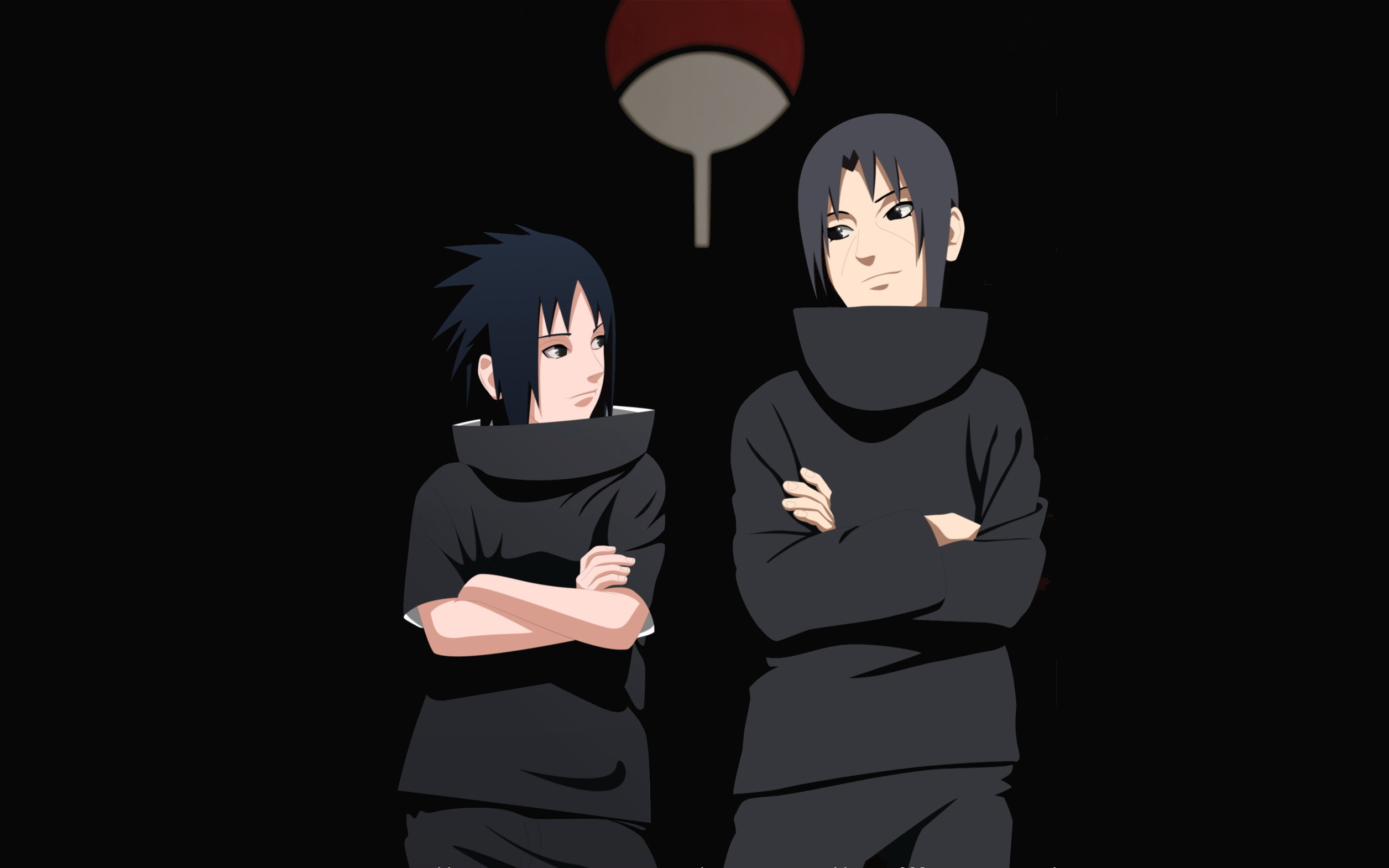 Sasuke Uchiha, Itachi Uchiha, Uchiha clan symbol, HD Desktop wallpaper