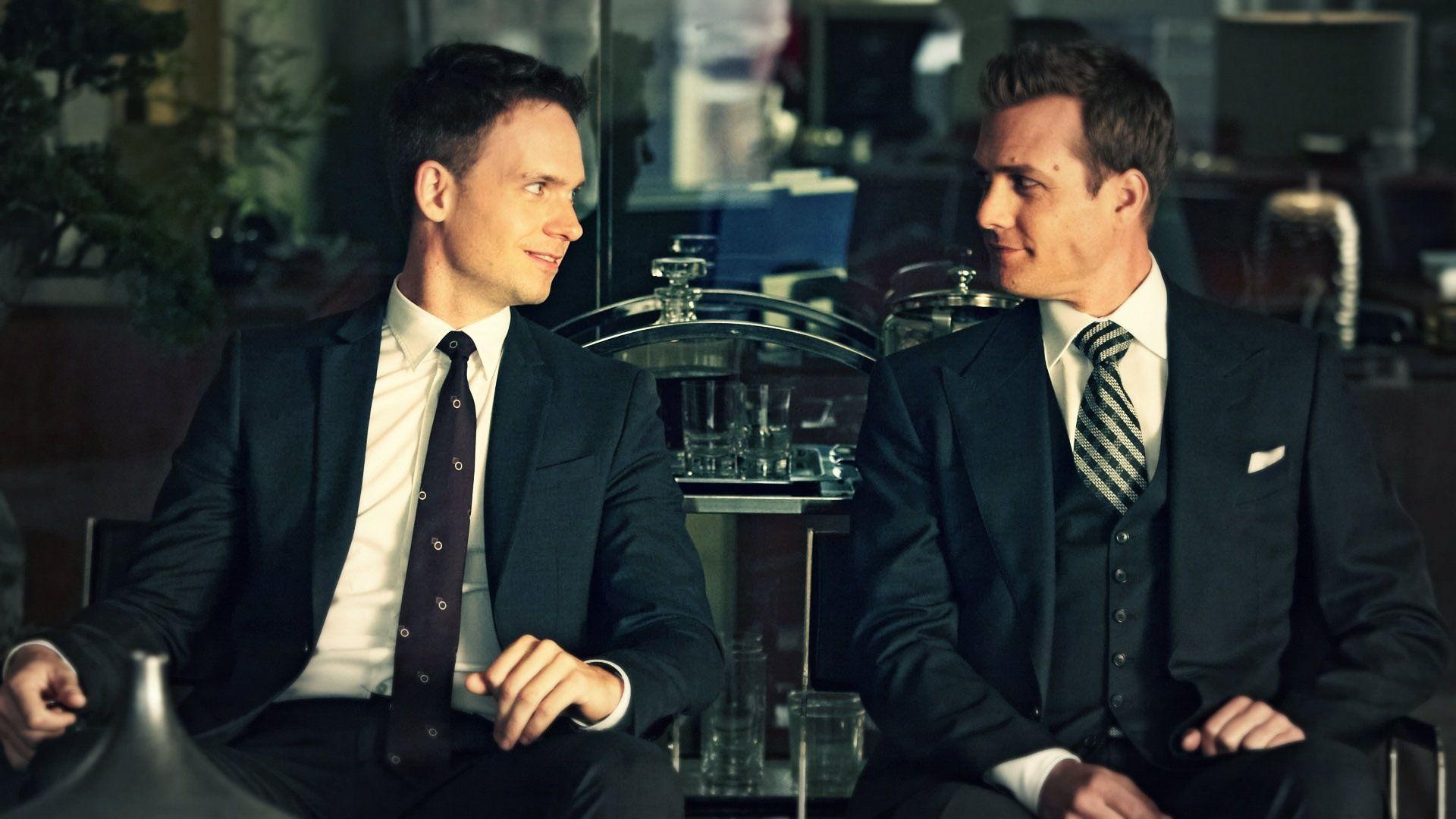 Harvey Specter, Mike Ross, office bar cart, Full HD Desktop wallpaper