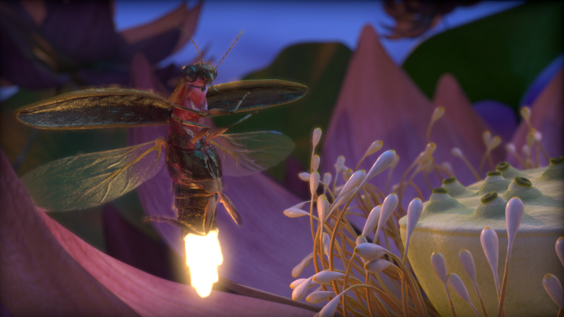 Firefly artistry, Creative rendering, Visual masterpiece, Insect inspiration, 1920x1080 Full HD Desktop