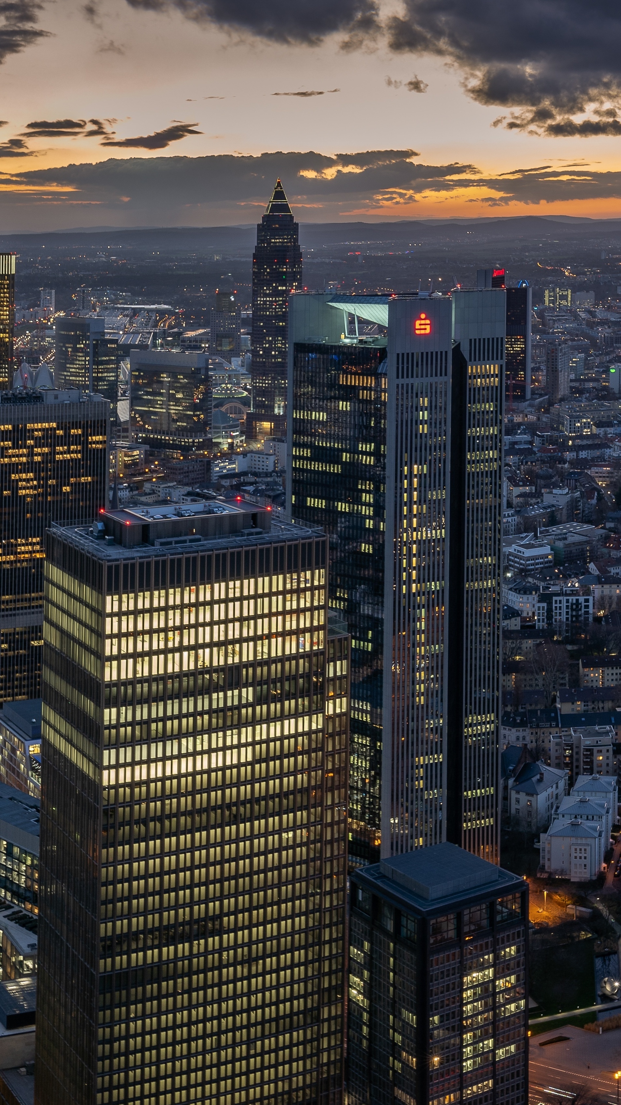 Frankfurt skyline, Germany beauty, Skyscraper marvels, Urban cityscape, 2160x3840 4K Phone