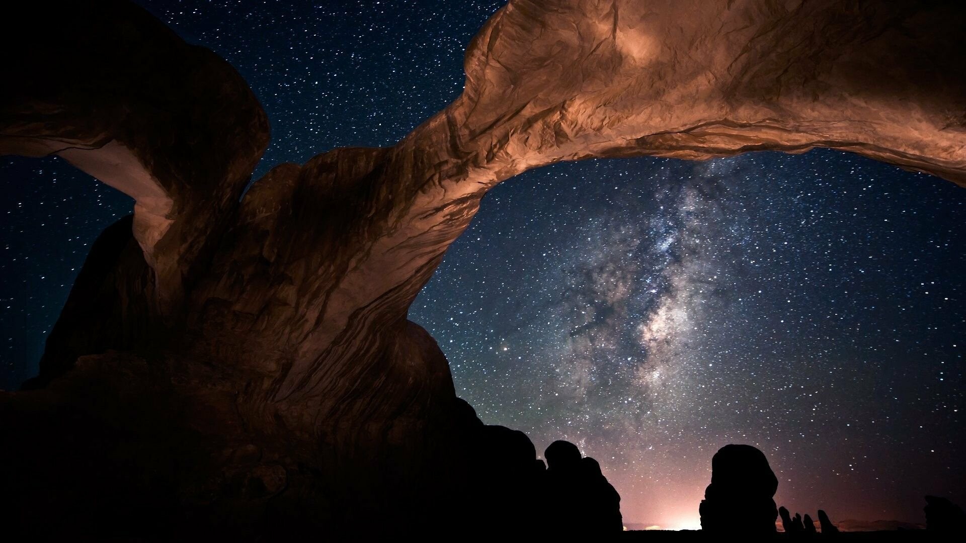 Double Arch, Milky Way Wallpaper, 1920x1080 Full HD Desktop