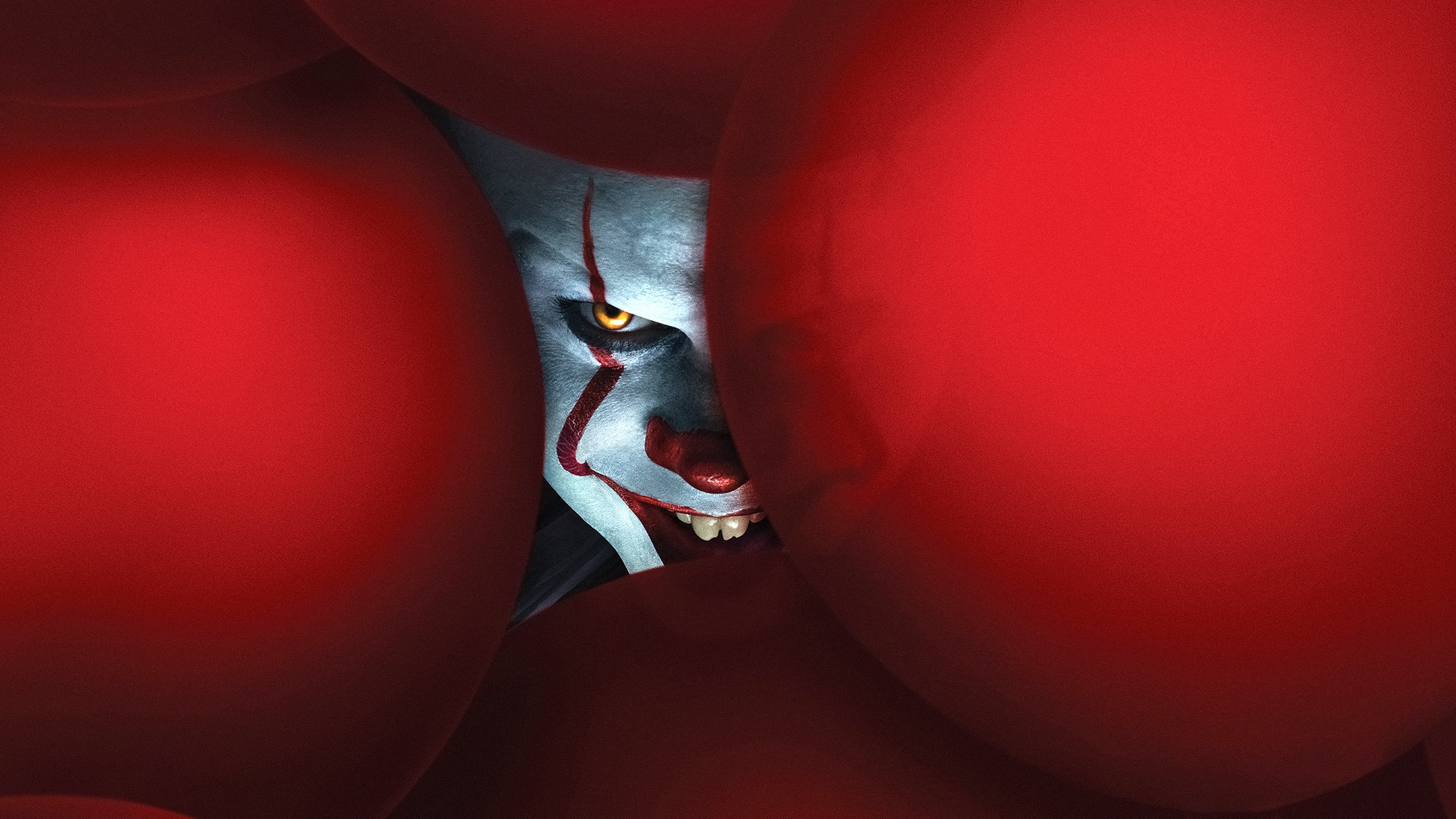 Bill Skarsgard, Movies, Balloon, Red pennywise, 3840x2160 4K Desktop