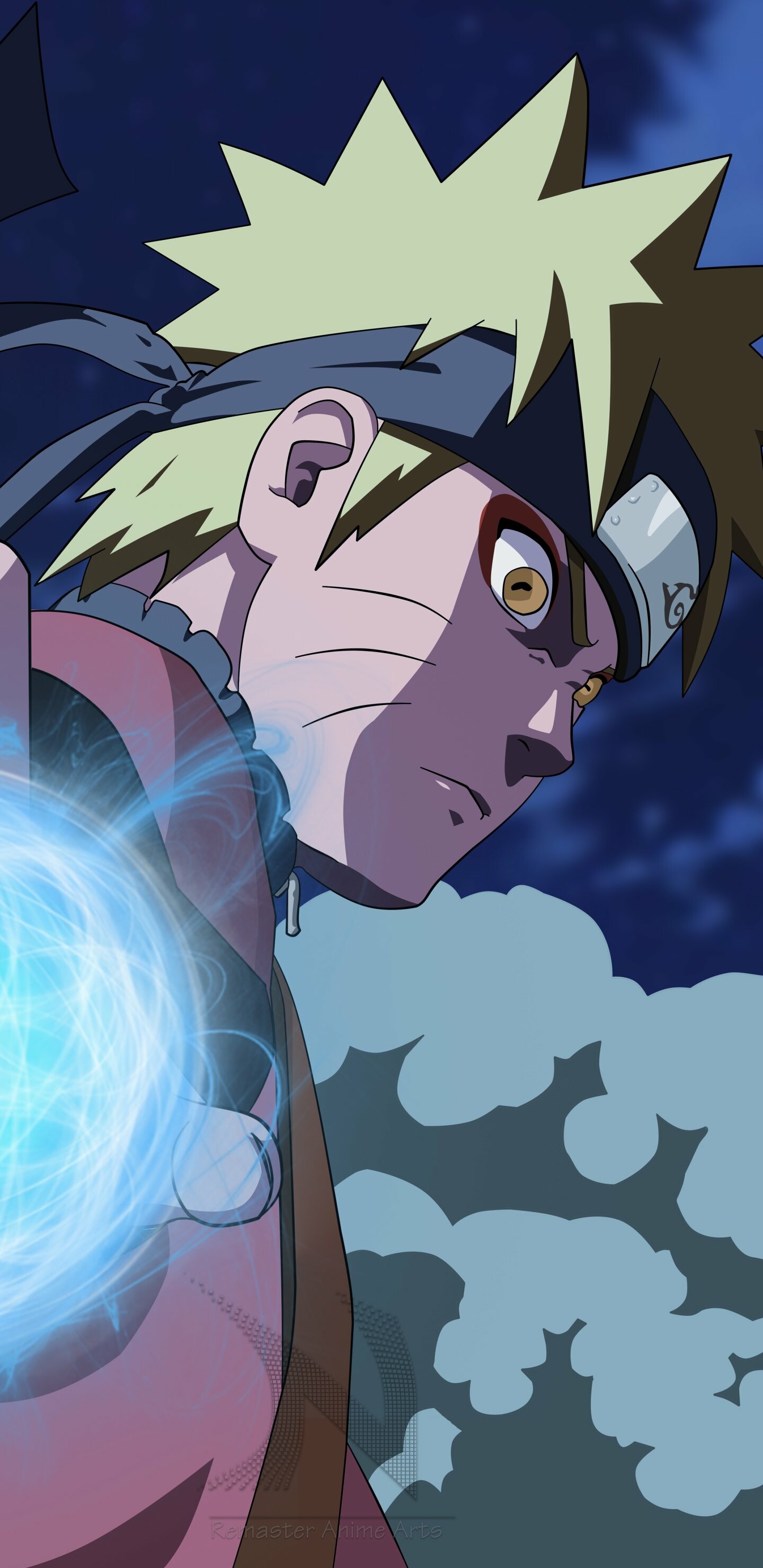 Naruto, Anime ninja, Hidden leaf village, Rasengan technique, 1440x2960 HD Phone