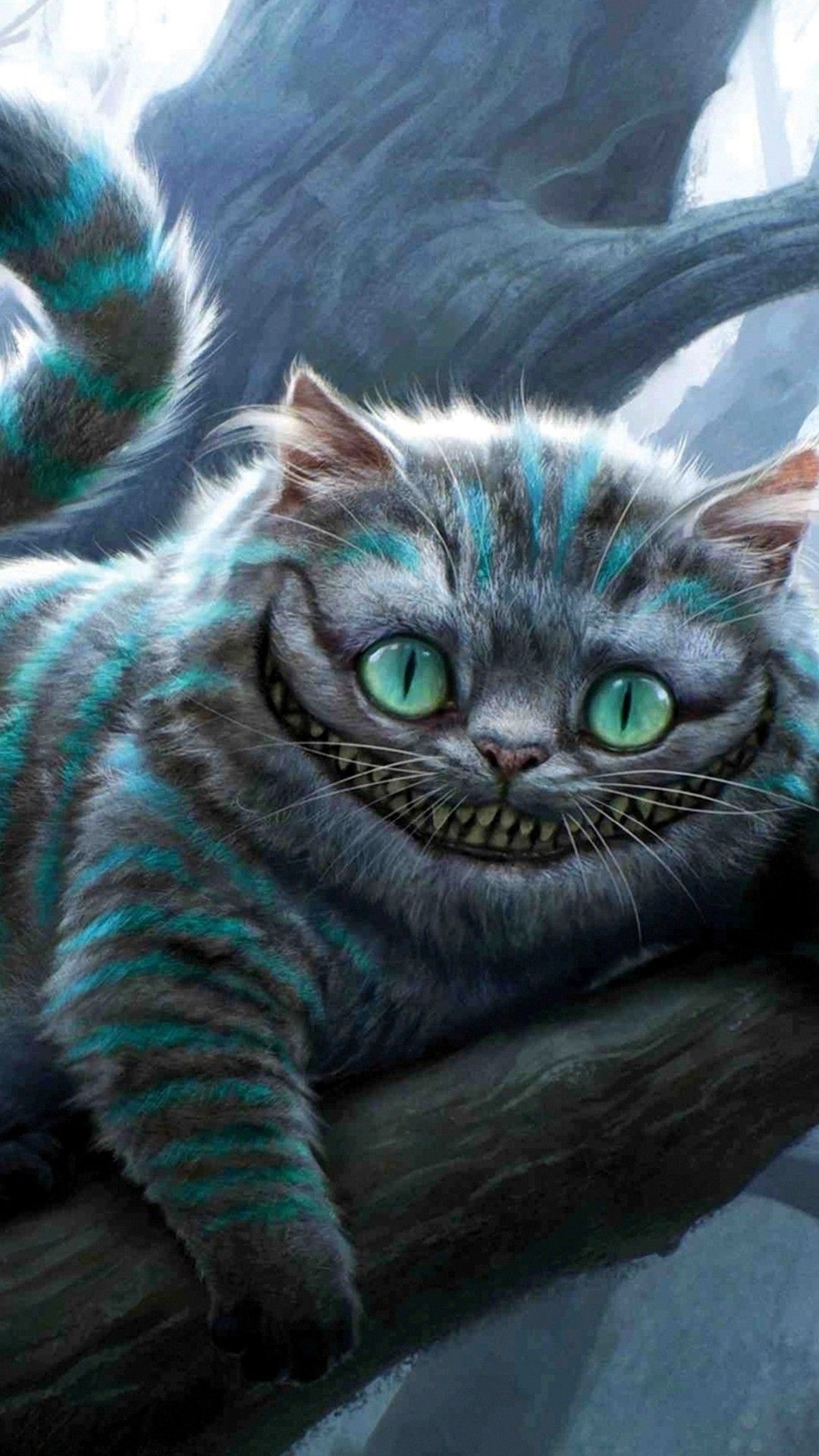 Cheshire Cat wallpapers, Alice in Wonderland, Cat tattoo inspiration, Disney magic, 1080x1920 Full HD Phone