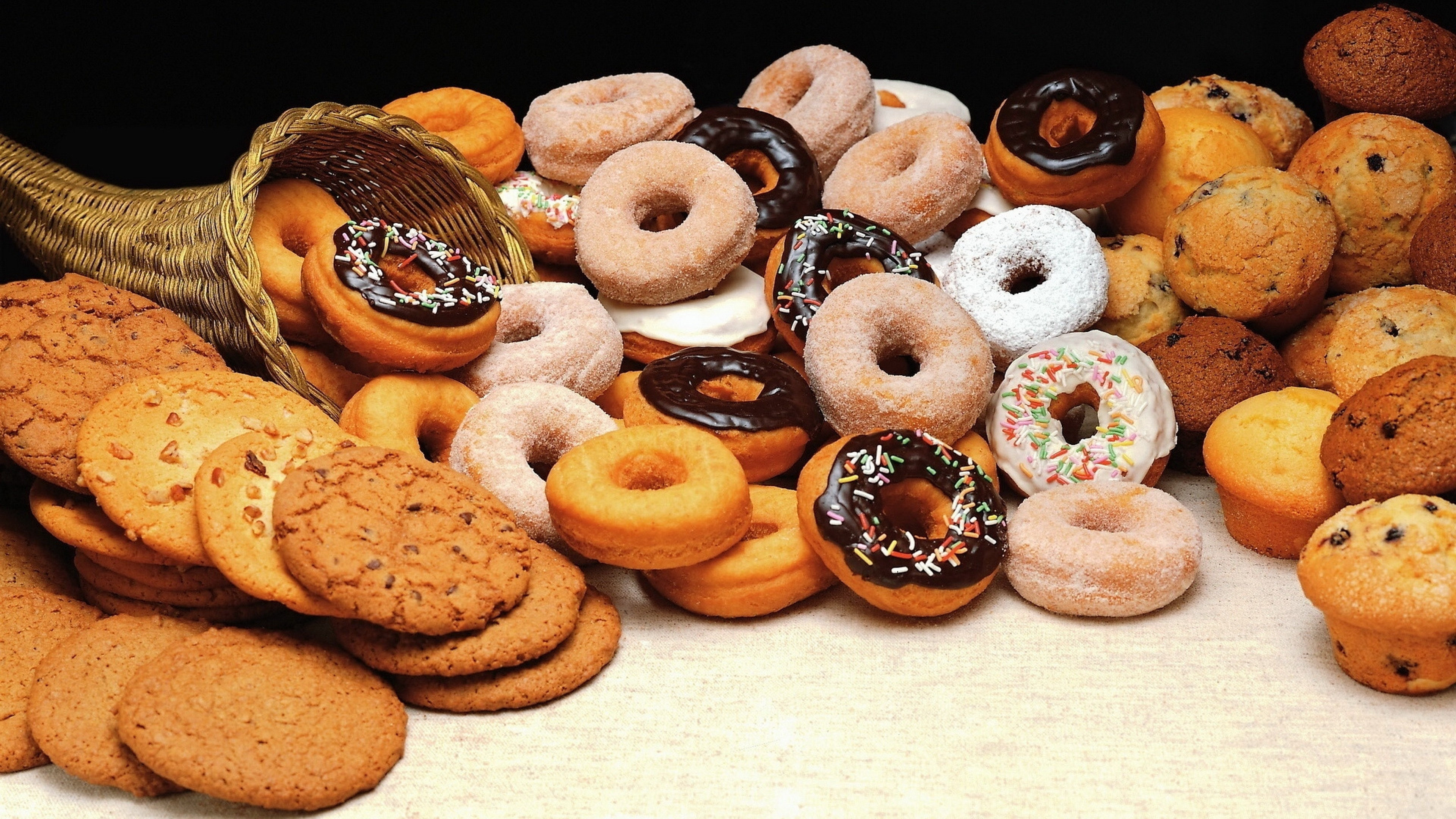 Download donuts wallpapers, Chocolate cookies treats, Perfect for UHD TV, Delicious cravings, 3840x2160 4K Desktop