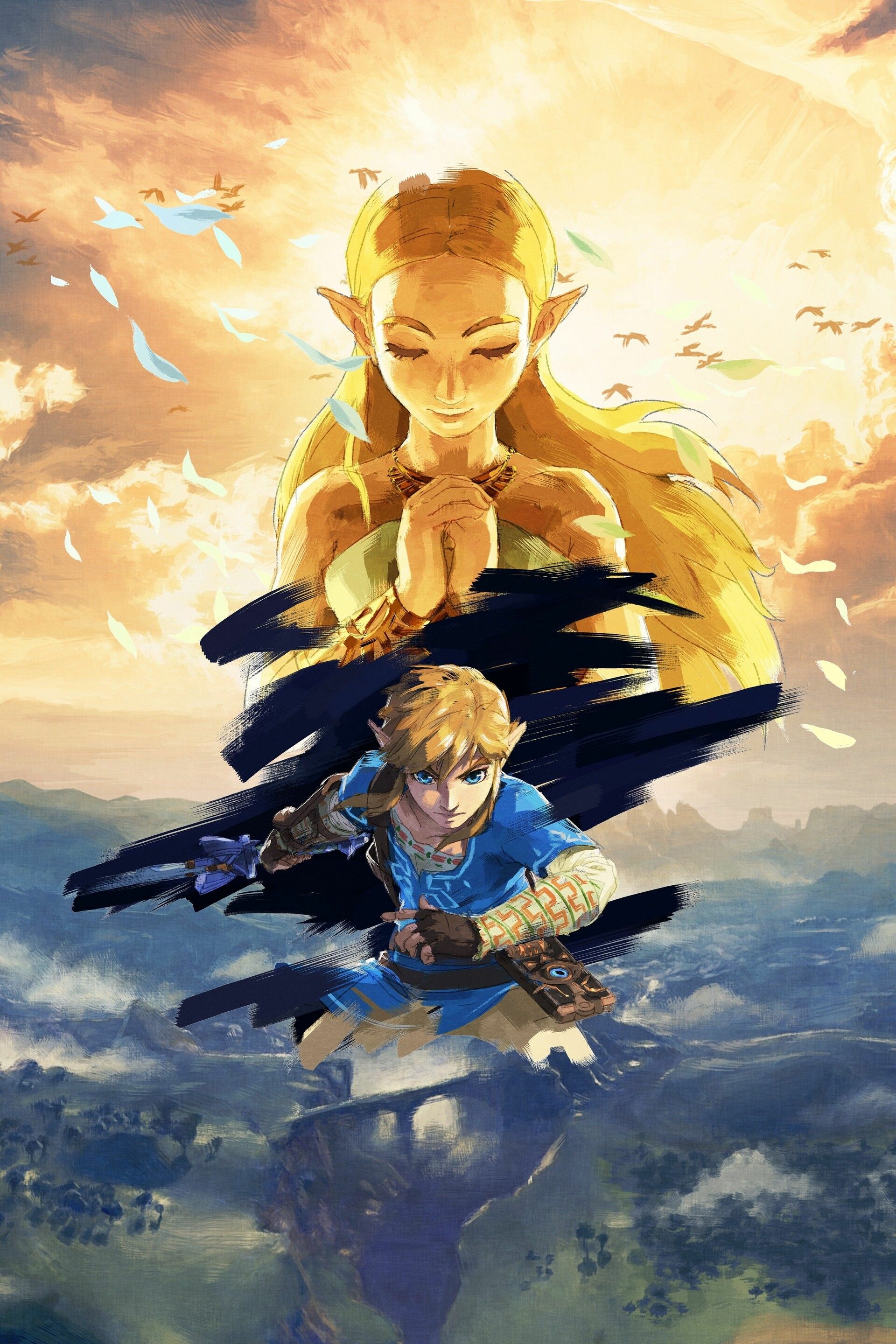 Zelda and Link, The Legend of Zelda Wallpaper, 1920x2880 HD Phone