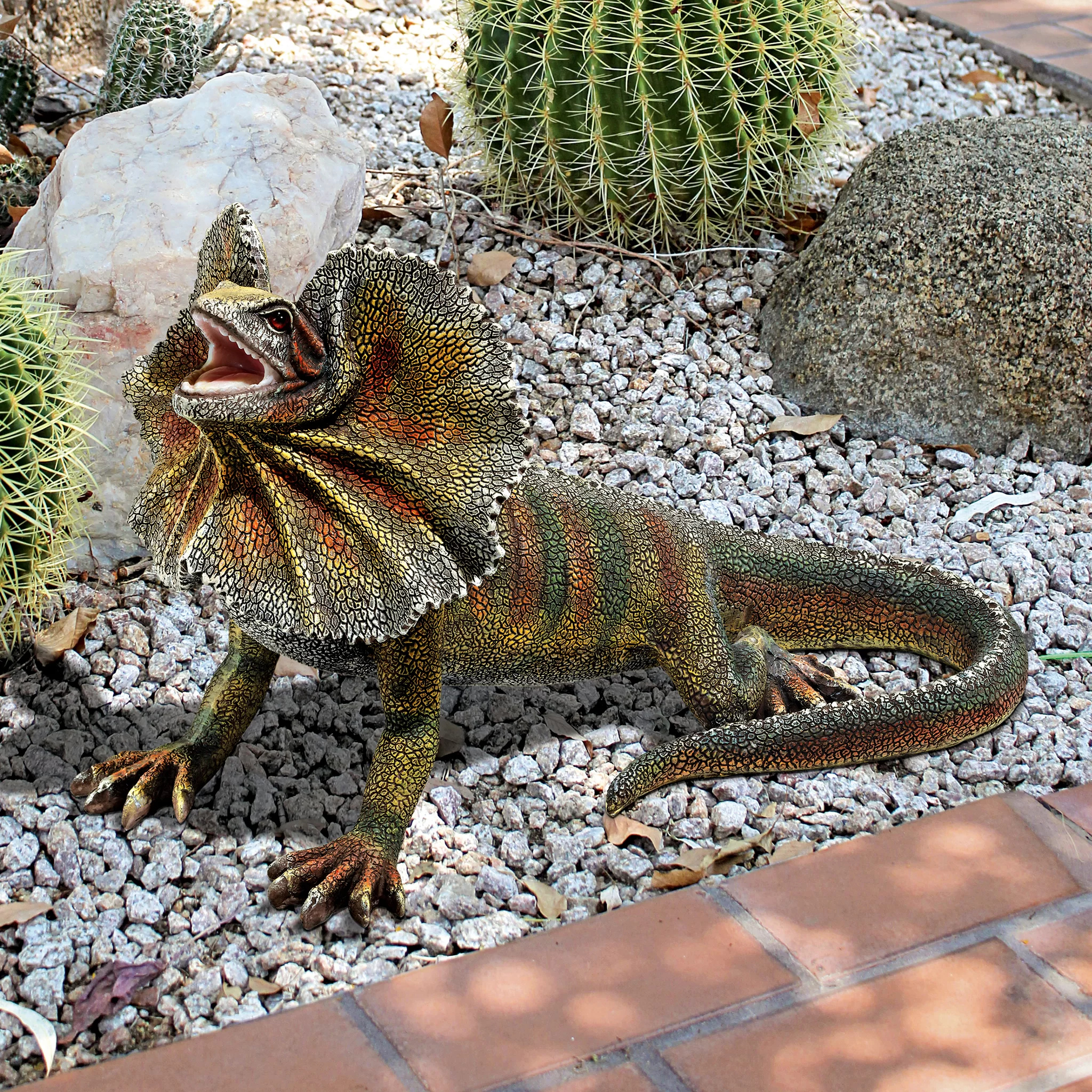 Design Toscano frill-necked lizard statue, Unique lizard artwork, Distinguished decor, Statue charm, 2050x2050 HD Phone