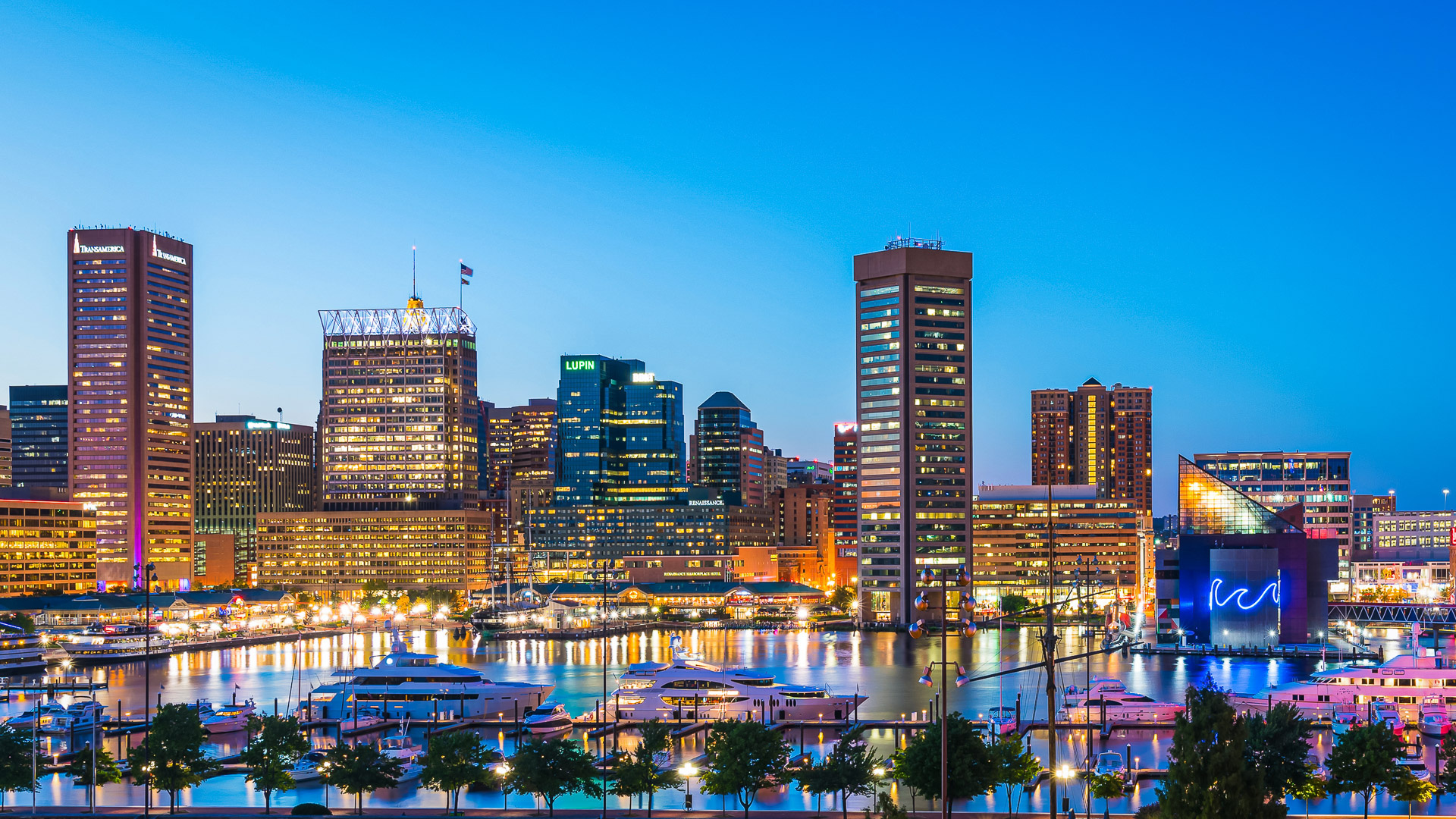 Baltimore skyline, Corporate housing, Maryland temporary, Executive apartments, 1920x1080 Full HD Desktop