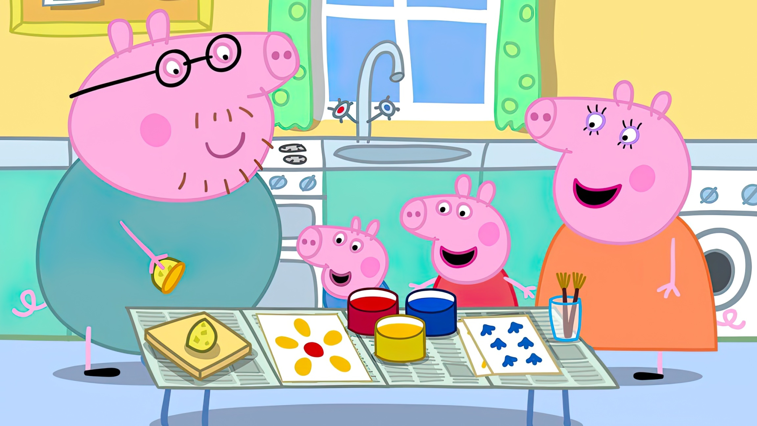 Peppa Pig, Daddy Pig, Mummy Pig, George Pig, HD Desktop wallpaper