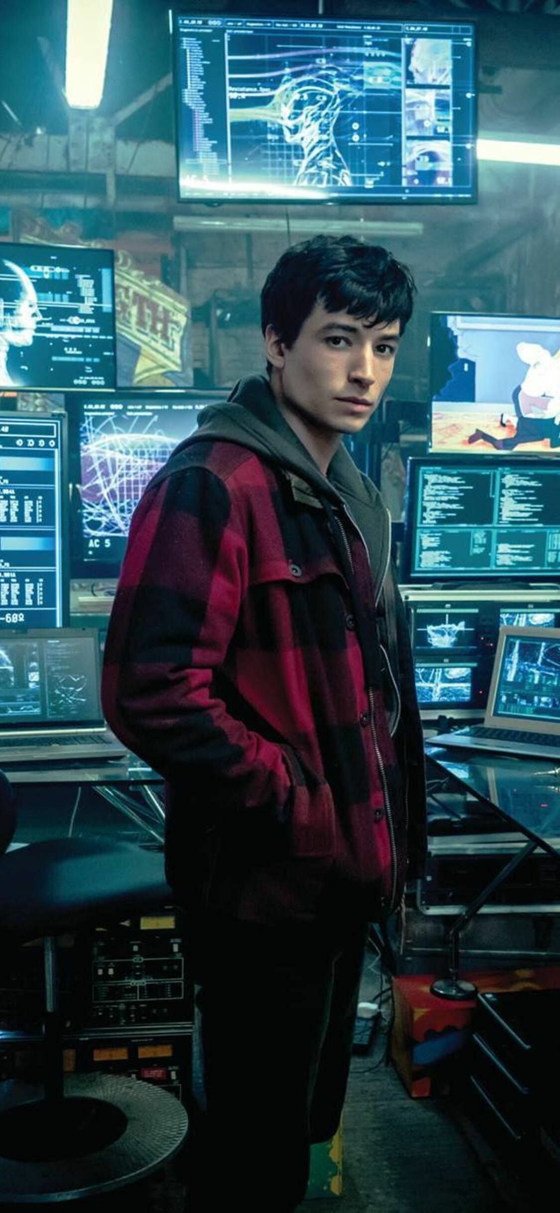 Ezra Miller, Flash in Justice League, iPhone wallpaper, HD image, 1130x2440 HD Phone