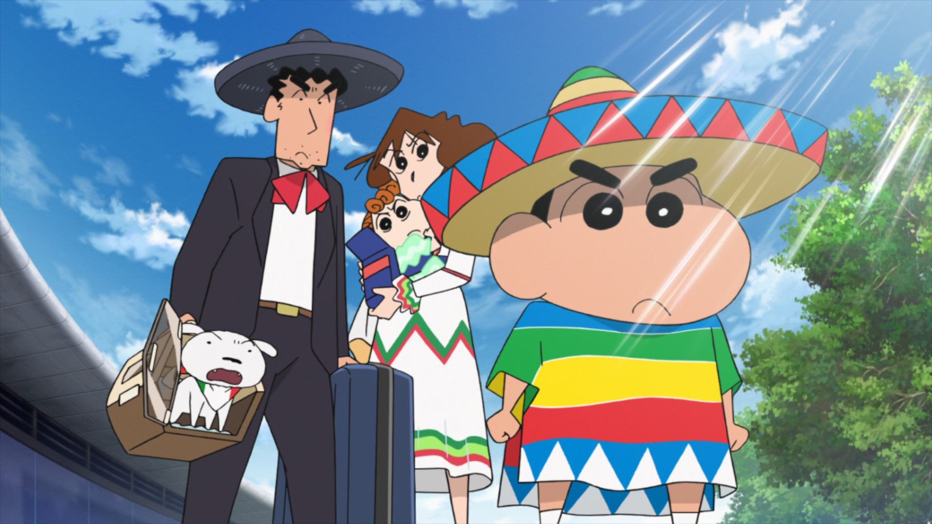 Shinnosuke Nohara, Hiroshi Nohara, Misae Nohara, Himawari Nohara, Shiro, Full HD Desktop wallpaper