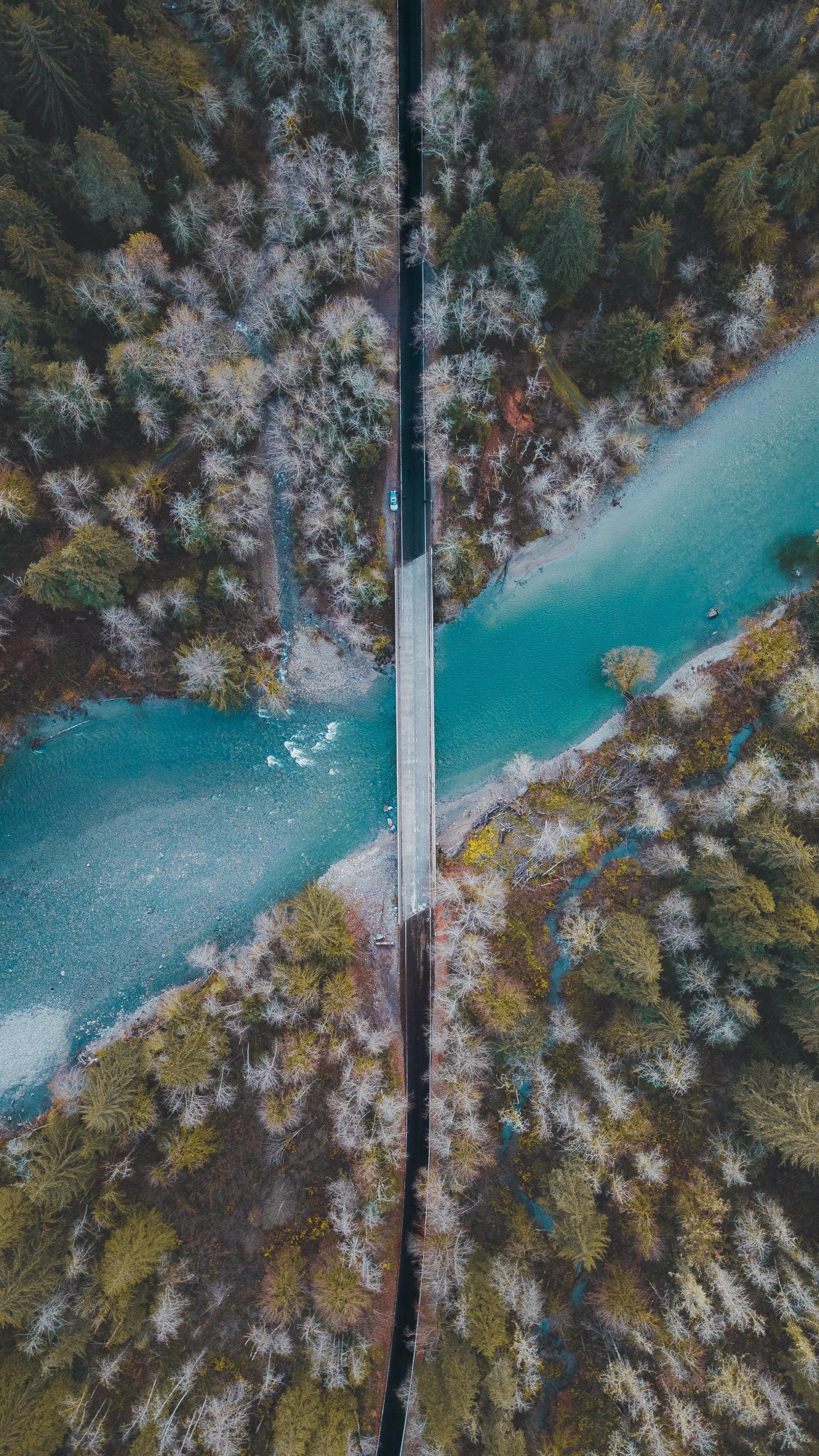 The Missouri River, Bridge view, Forest panorama, Aerial beauty, 2160x3840 4K Phone