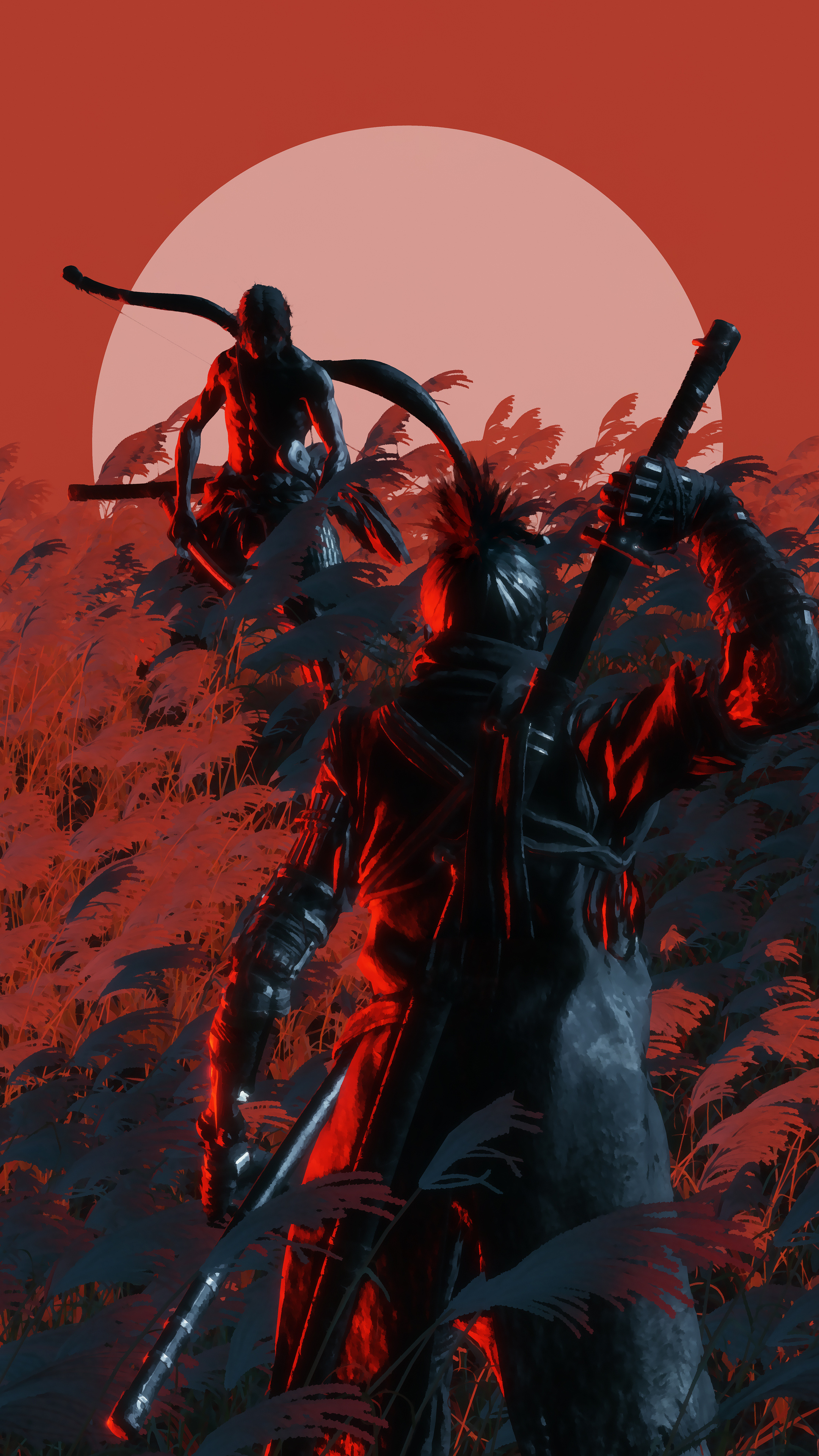 Wolf Sekiro, Genichiro Ashina, Ashina Reservoir silvergrass, 4K Phone wallpaper