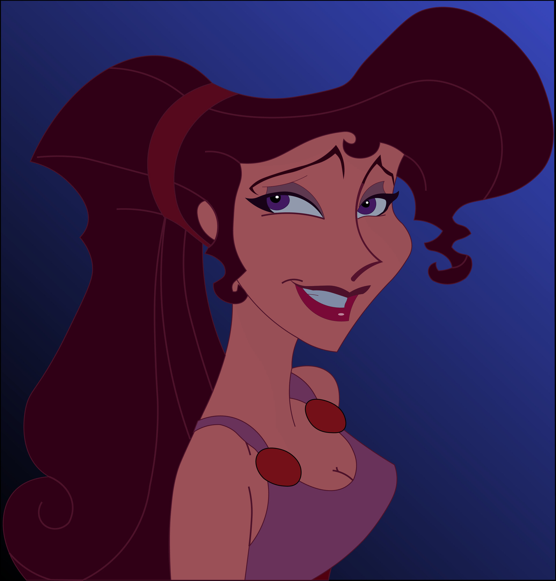 Megara Animation art, Megara Disney, Greek goddess, Digital artwork, 1920x2010 HD Phone