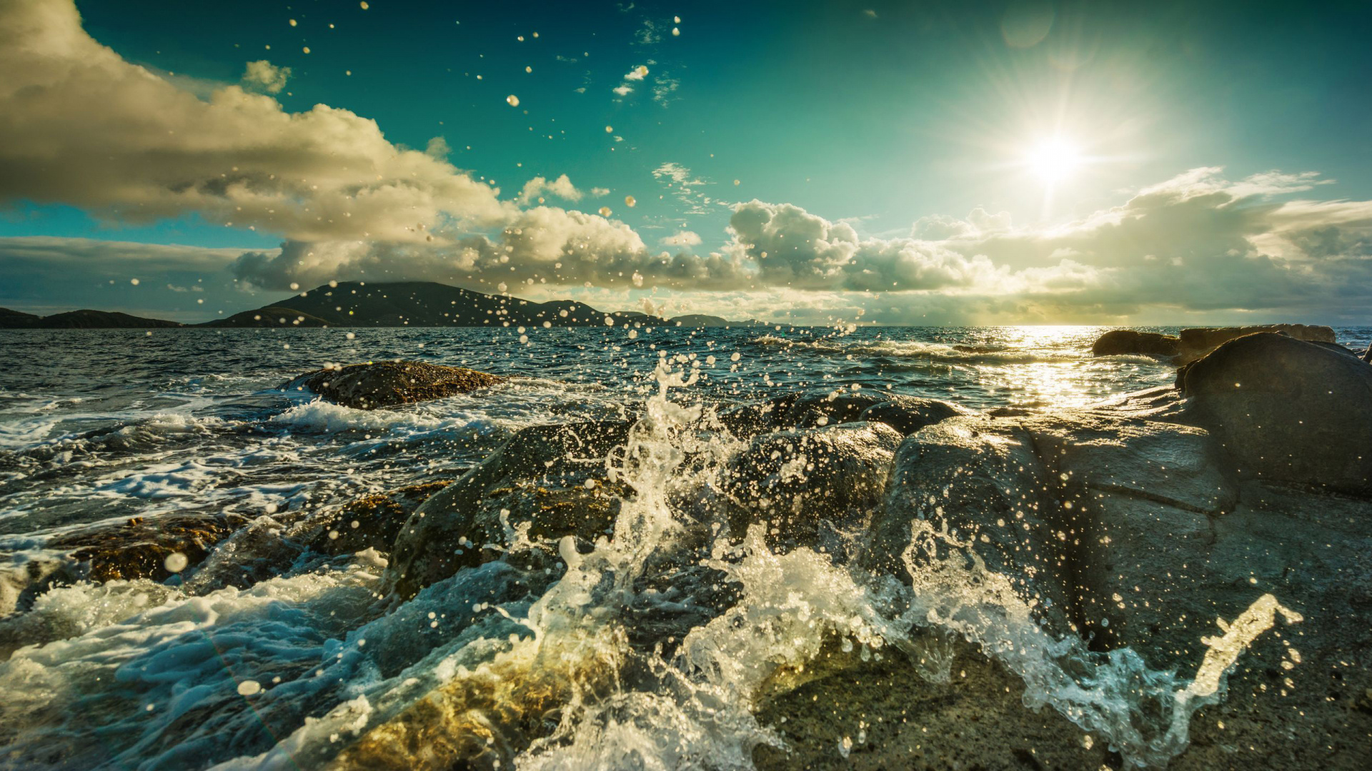 British Virgin Islands, Wave Splashes, Wallpapers, Tablet, 1920x1080 Full HD Desktop